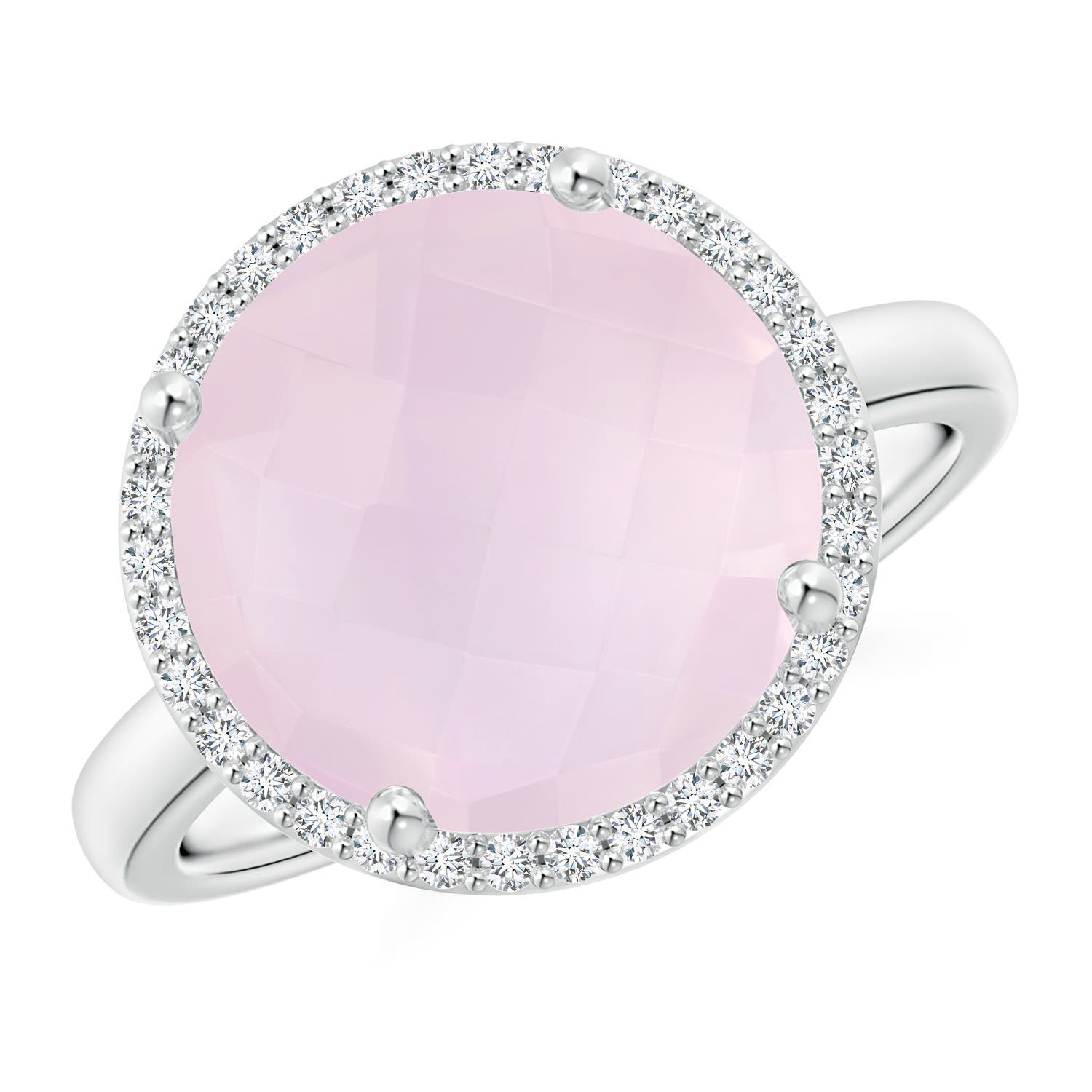 A - Rose Quartz / 5.3 CT / 14 KT White Gold