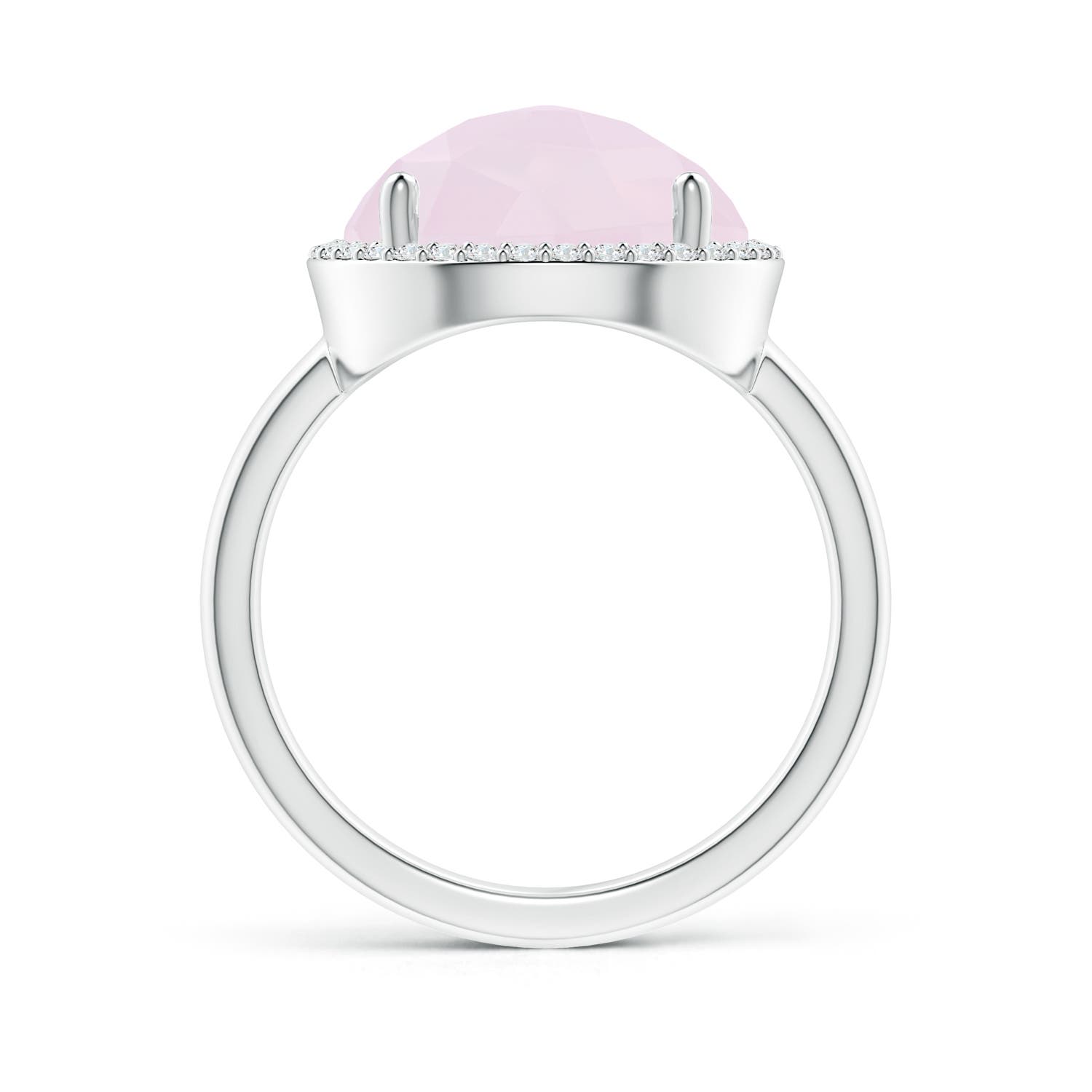 A - Rose Quartz / 5.3 CT / 14 KT White Gold