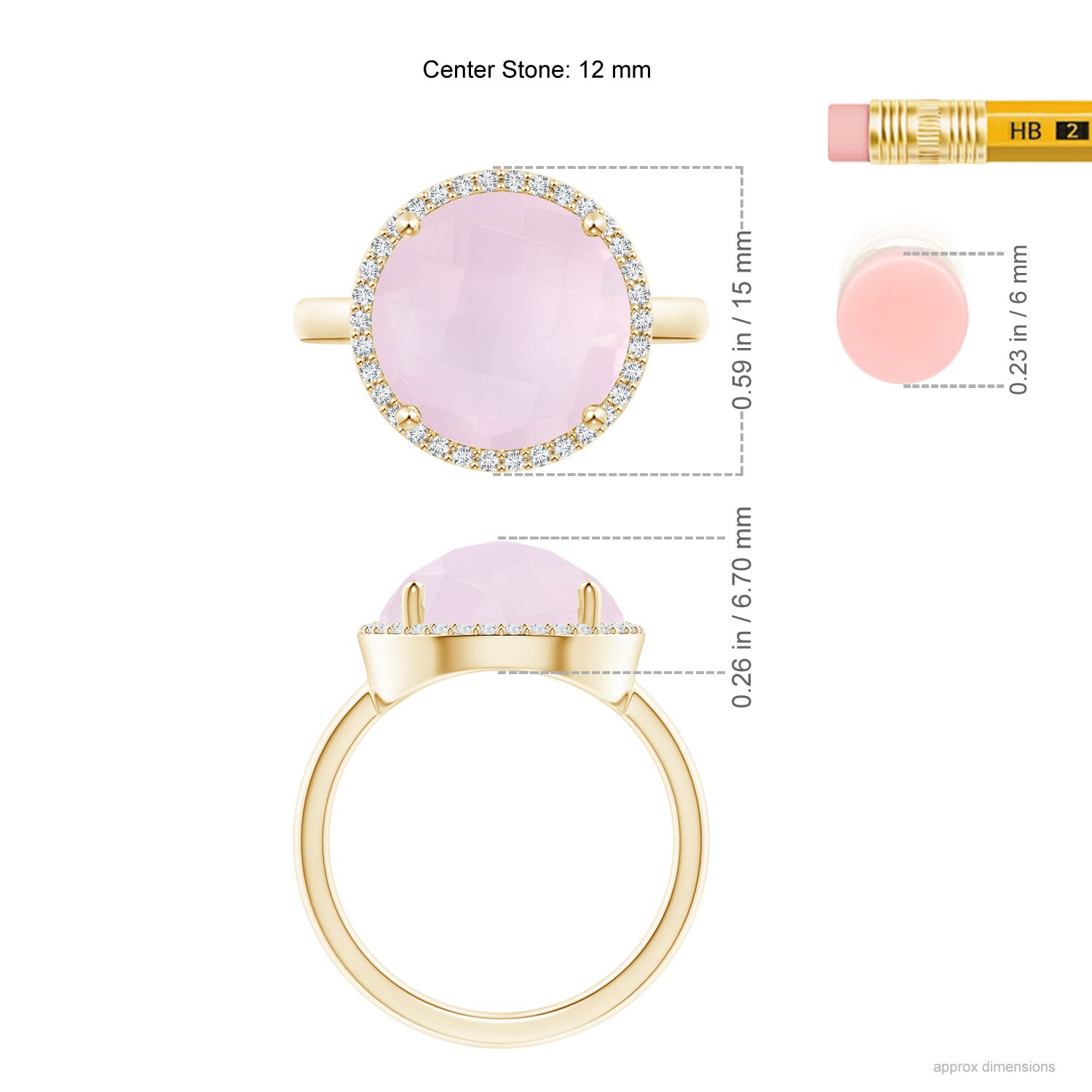 A - Rose Quartz / 5.3 CT / 14 KT Yellow Gold