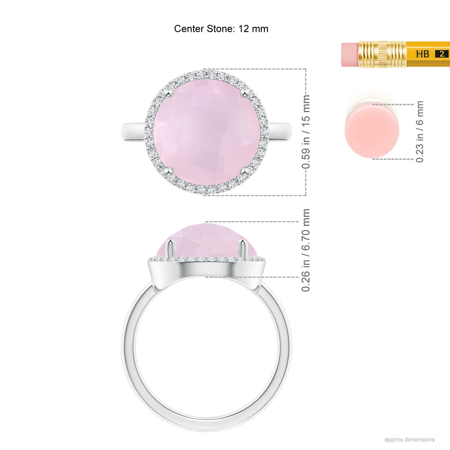 AA - Rose Quartz / 5.3 CT / 14 KT White Gold