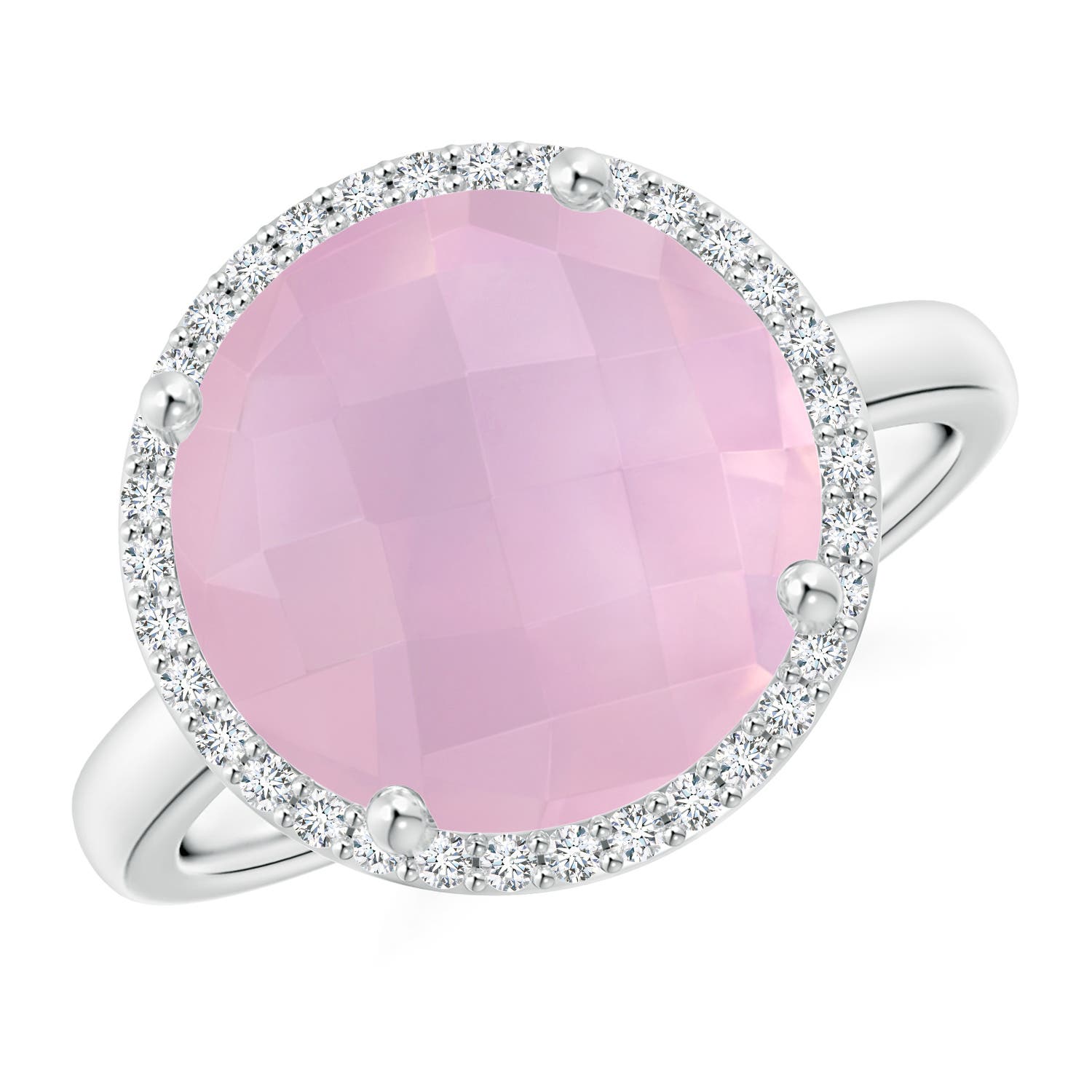 AAAA - Rose Quartz / 5.3 CT / 14 KT White Gold