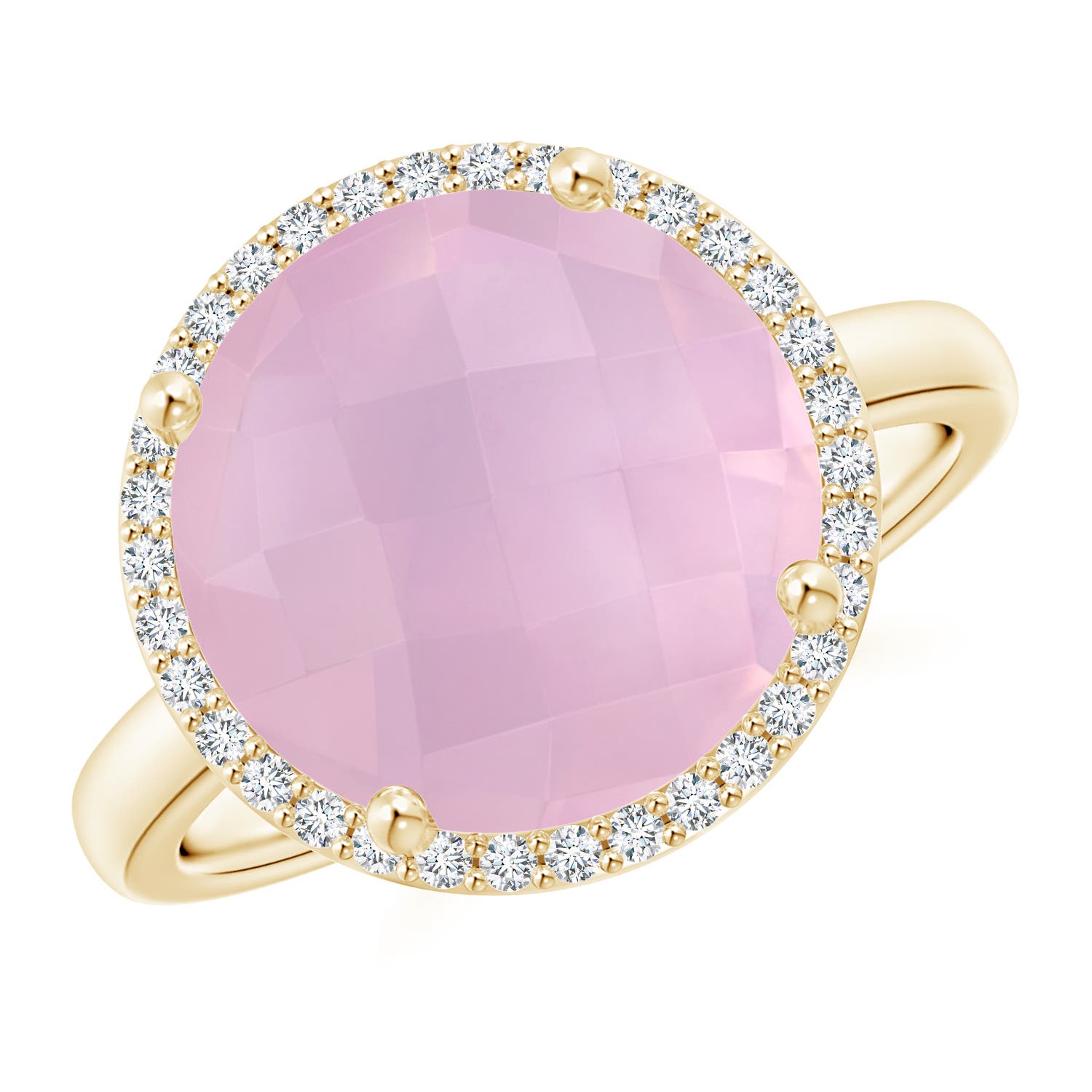 AAAA - Rose Quartz / 5.3 CT / 14 KT Yellow Gold