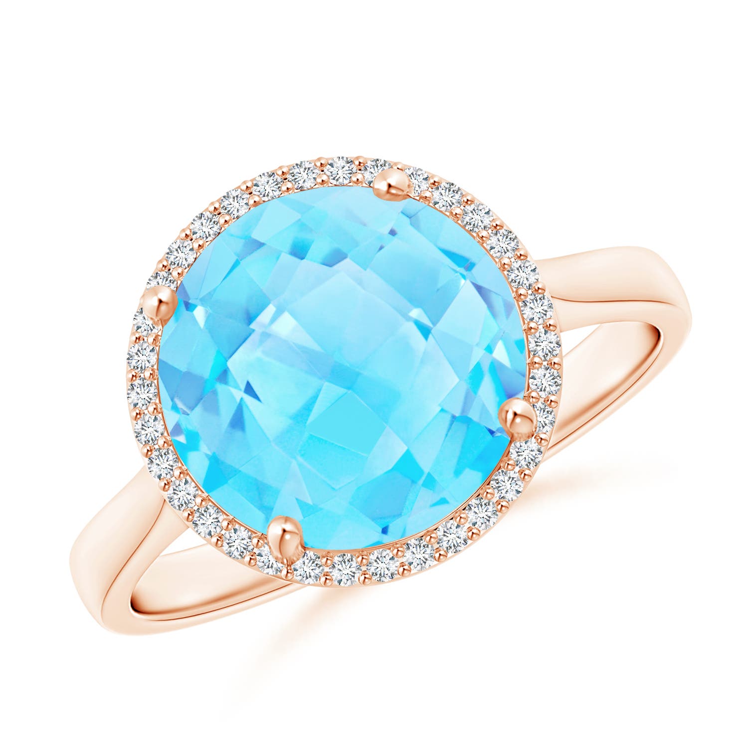 A - Swiss Blue Topaz / 4.9 CT / 14 KT Rose Gold