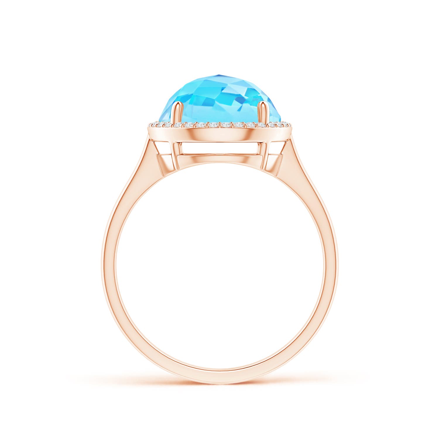 A - Swiss Blue Topaz / 4.9 CT / 14 KT Rose Gold