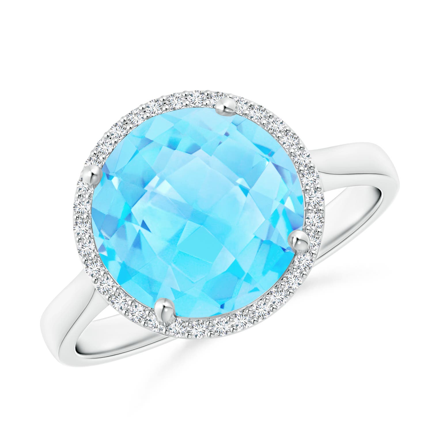 A - Swiss Blue Topaz / 4.9 CT / 14 KT White Gold