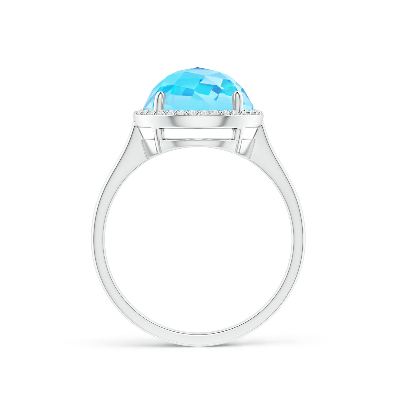 A - Swiss Blue Topaz / 4.9 CT / 14 KT White Gold