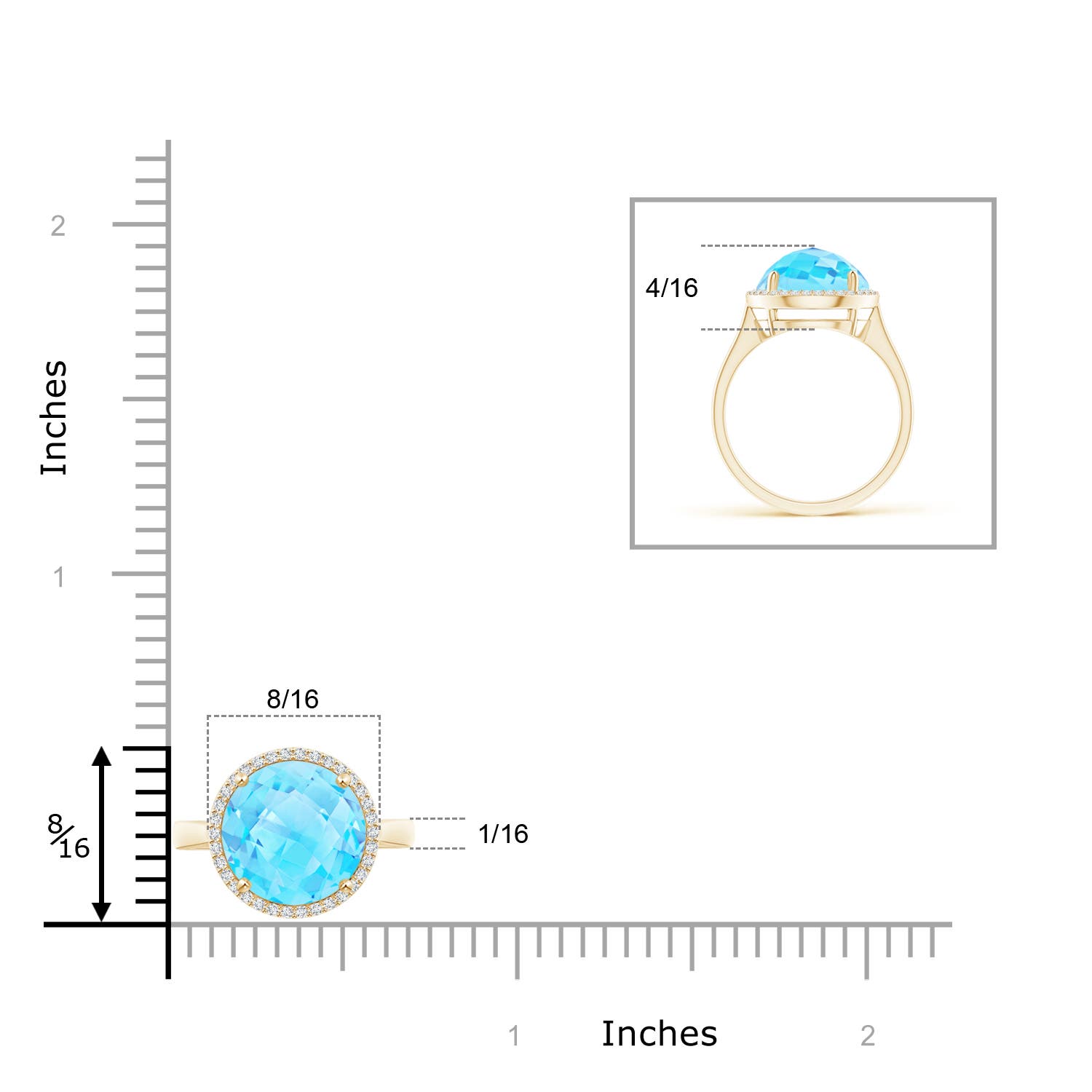 A - Swiss Blue Topaz / 4.9 CT / 14 KT Yellow Gold