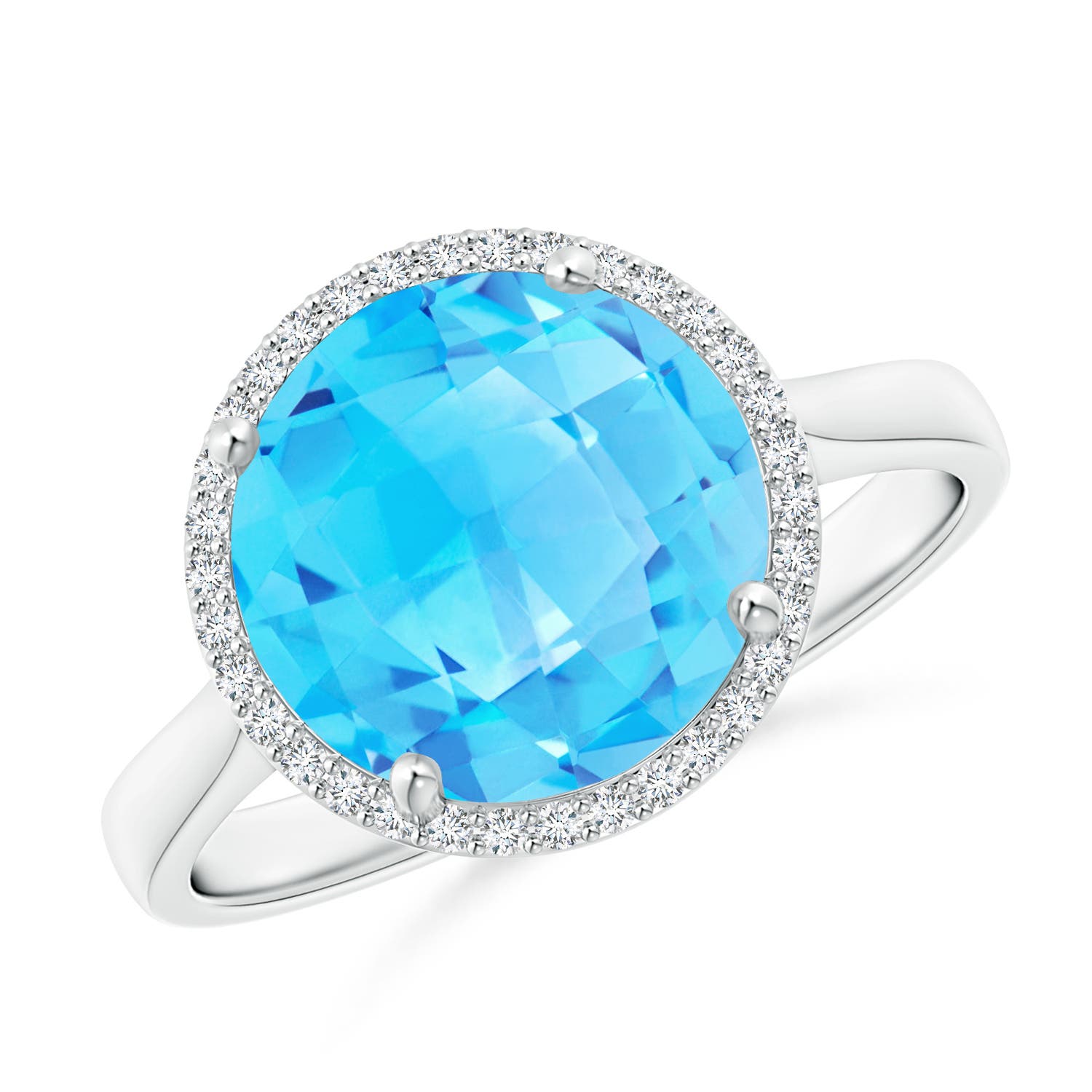 AA - Swiss Blue Topaz / 4.9 CT / 14 KT White Gold