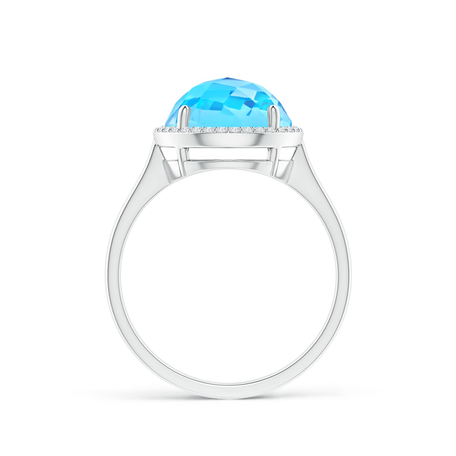 AA - Swiss Blue Topaz / 4.9 CT / 14 KT White Gold