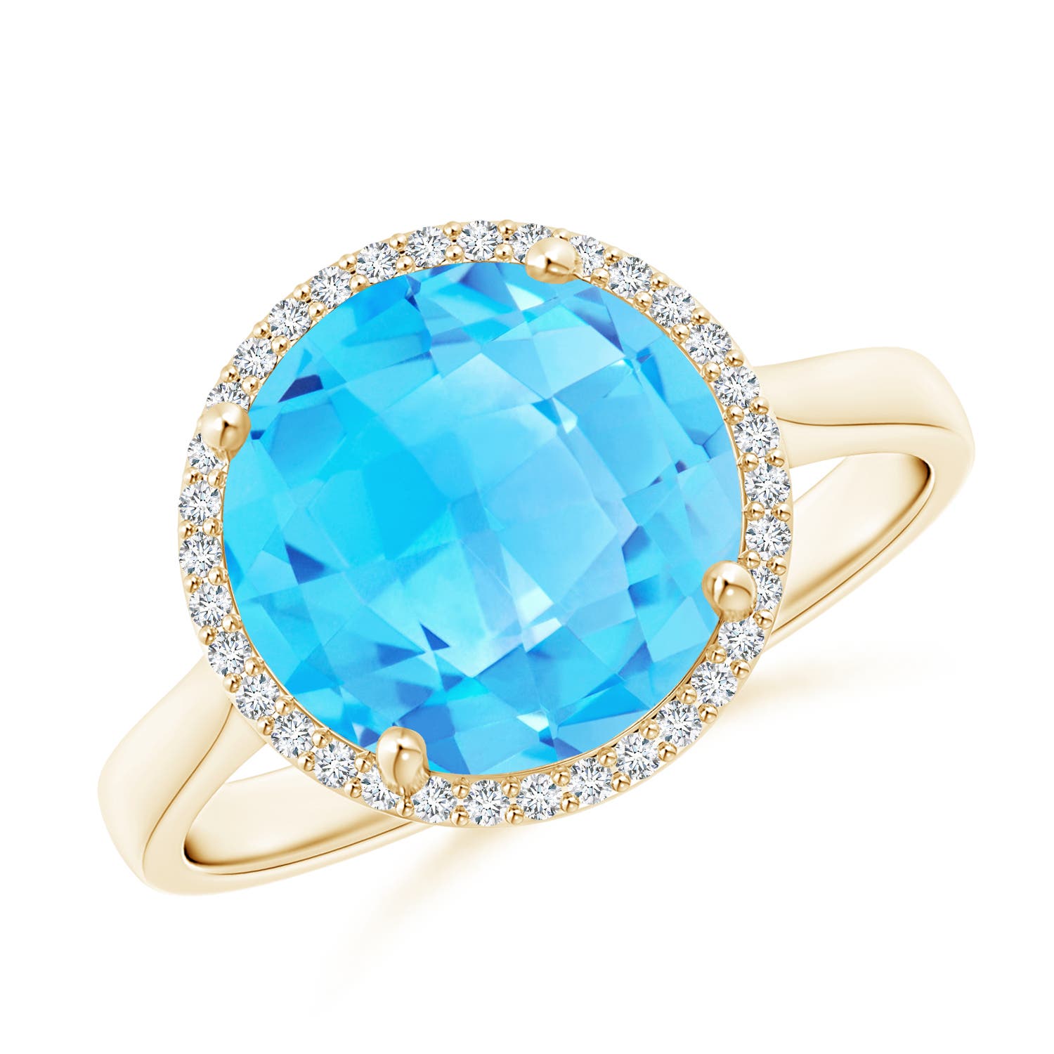 AA - Swiss Blue Topaz / 4.9 CT / 14 KT Yellow Gold