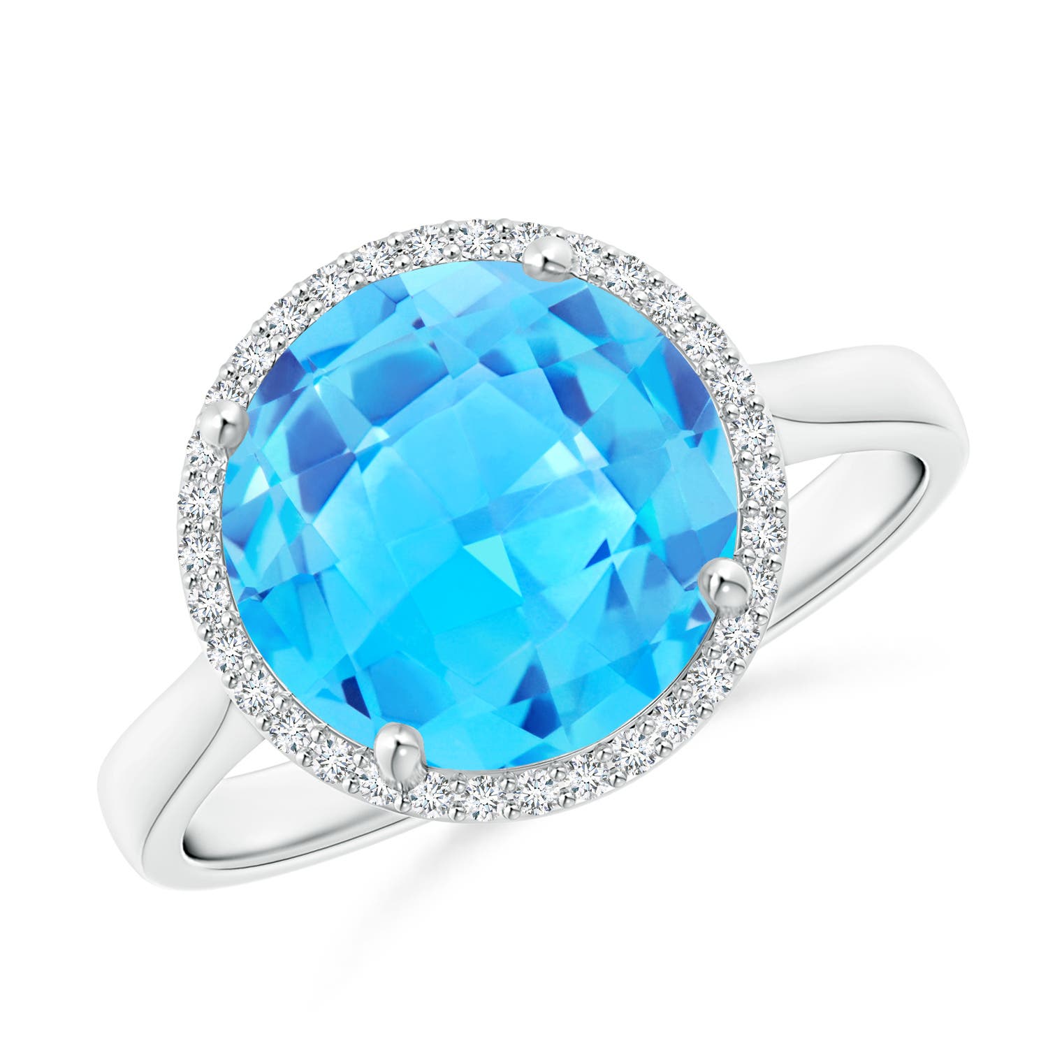 AAA - Swiss Blue Topaz / 4.9 CT / 14 KT White Gold