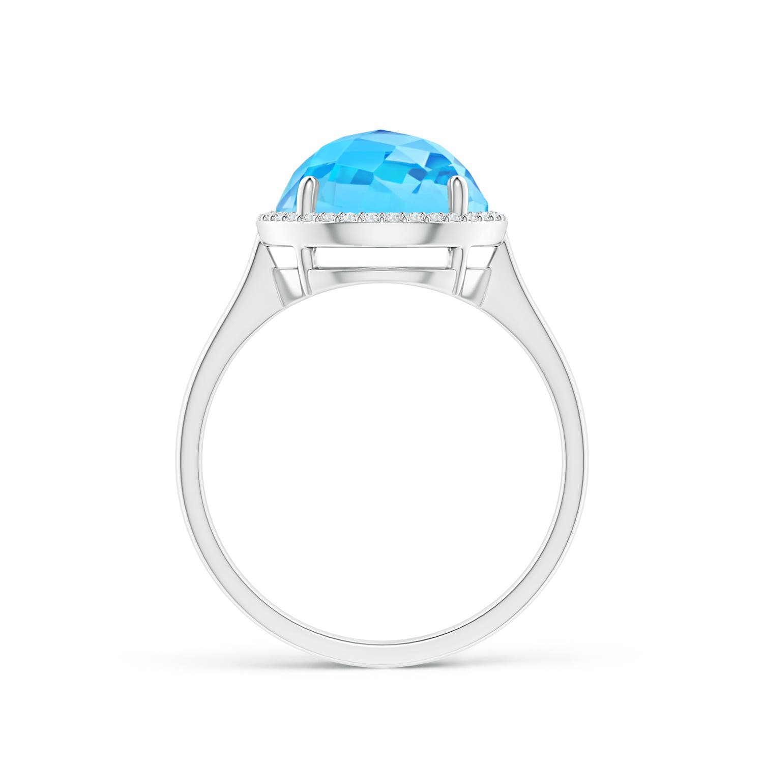 AAA - Swiss Blue Topaz / 4.9 CT / 14 KT White Gold