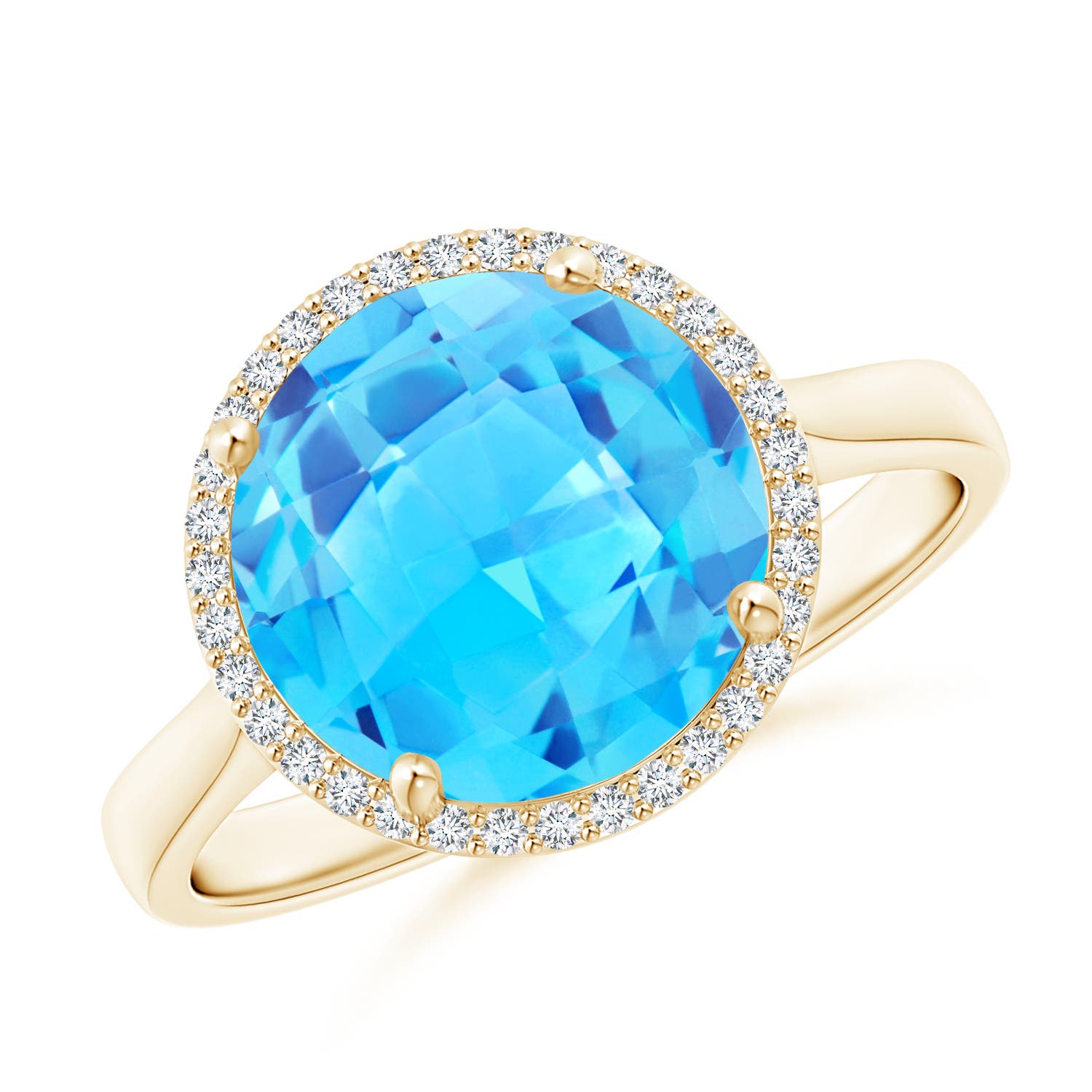 AAA - Swiss Blue Topaz / 4.9 CT / 14 KT Yellow Gold