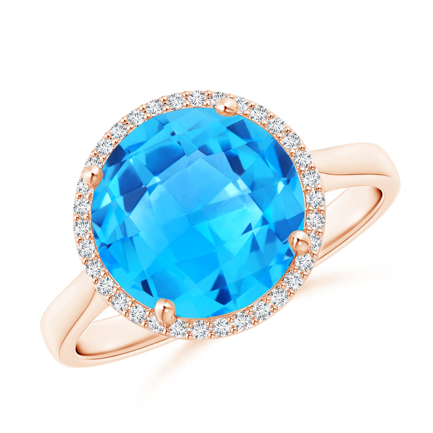 AAAA - Swiss Blue Topaz / 4.9 CT / 14 KT Rose Gold