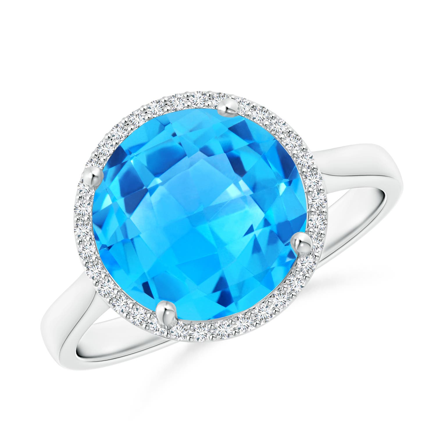 AAAA - Swiss Blue Topaz / 4.9 CT / 14 KT White Gold