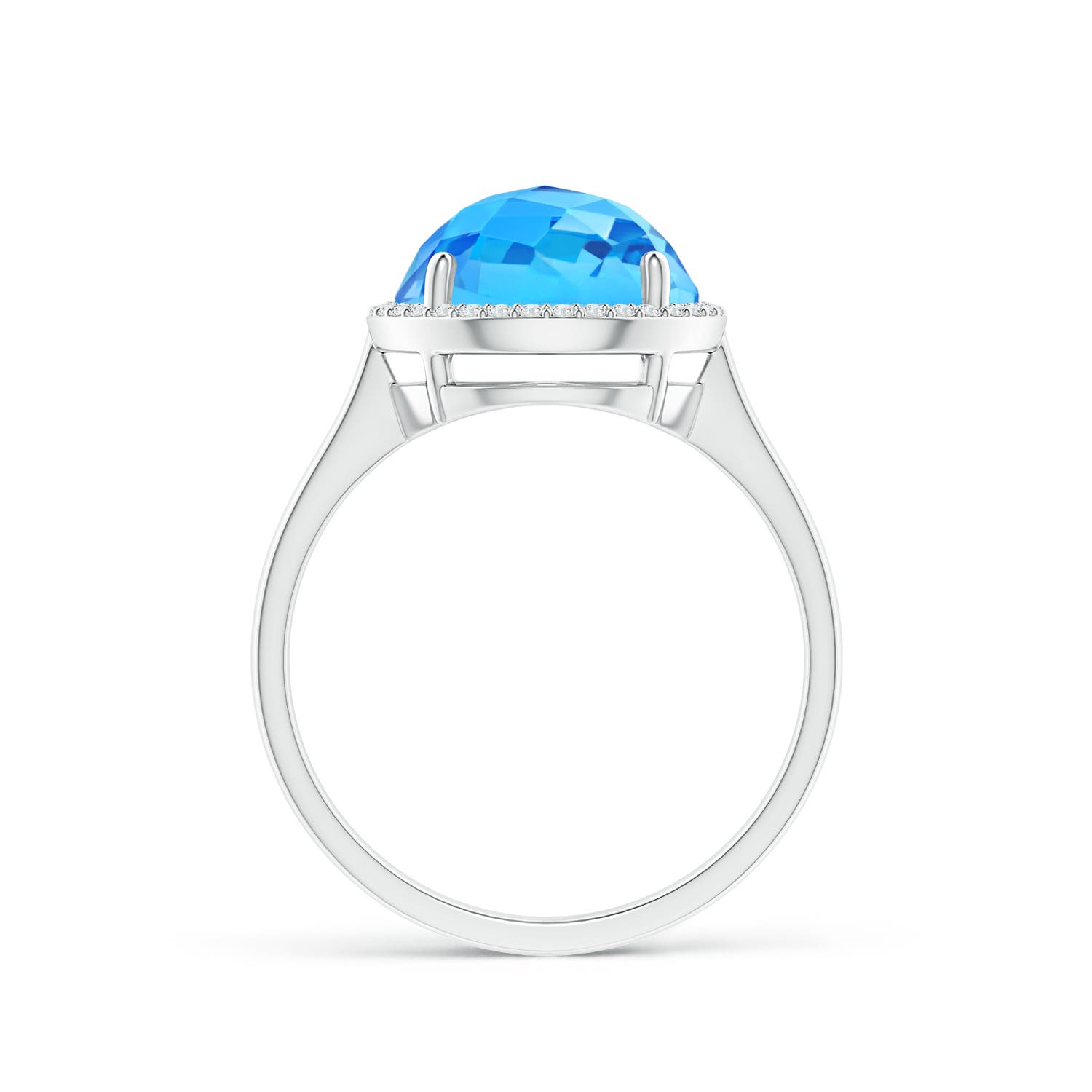 AAAA - Swiss Blue Topaz / 4.9 CT / 14 KT White Gold