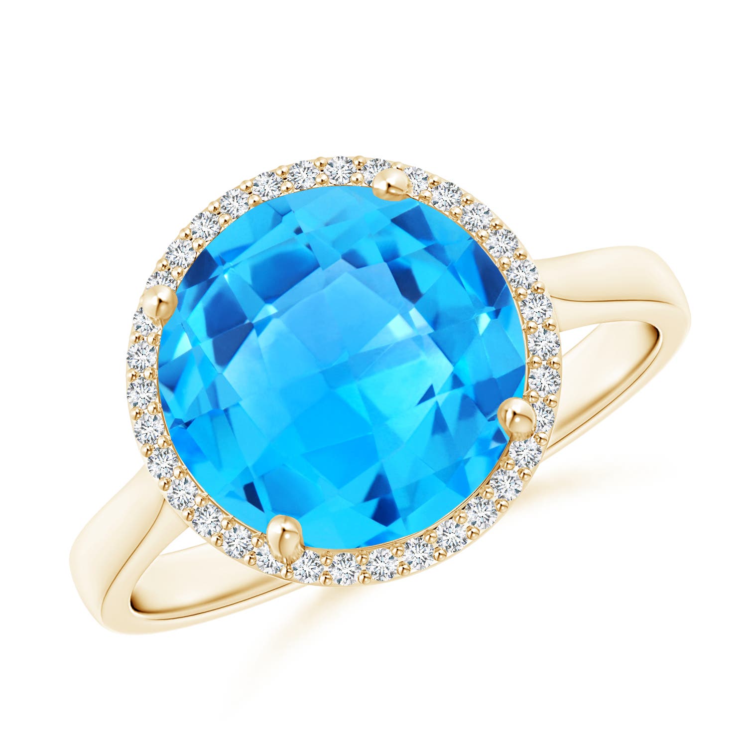 AAAA - Swiss Blue Topaz / 4.9 CT / 14 KT Yellow Gold