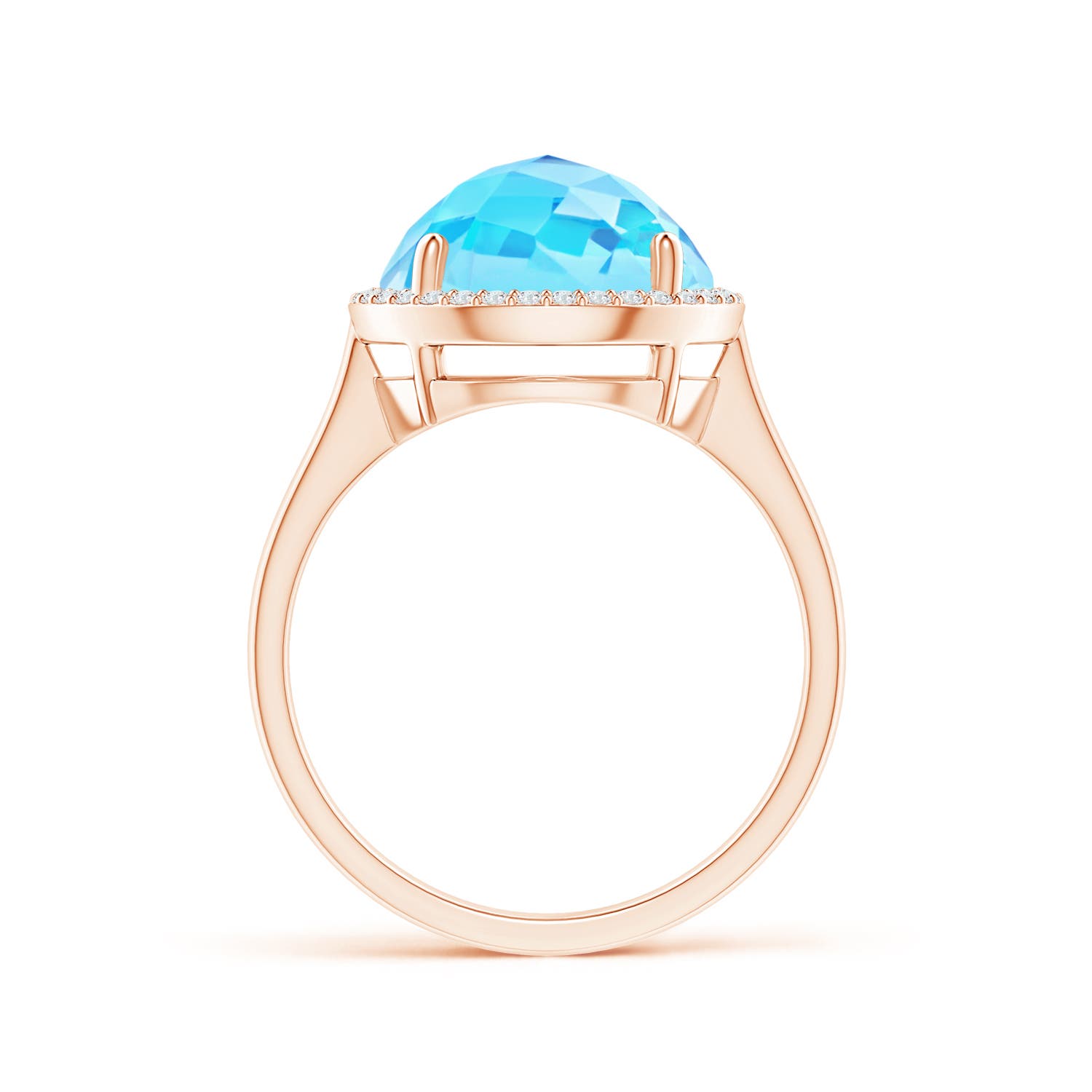 A - Swiss Blue Topaz / 6.47 CT / 14 KT Rose Gold