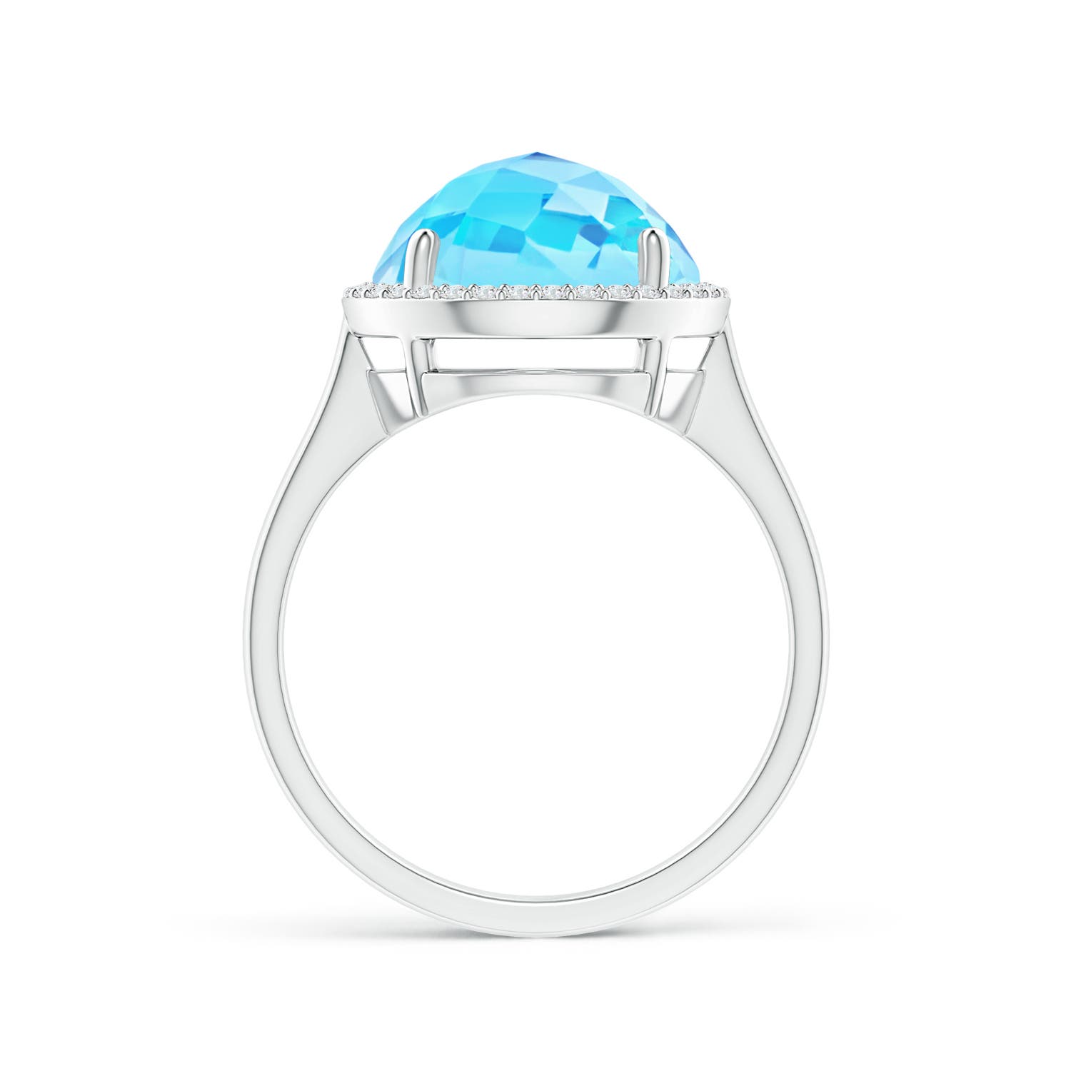 A - Swiss Blue Topaz / 6.47 CT / 14 KT White Gold