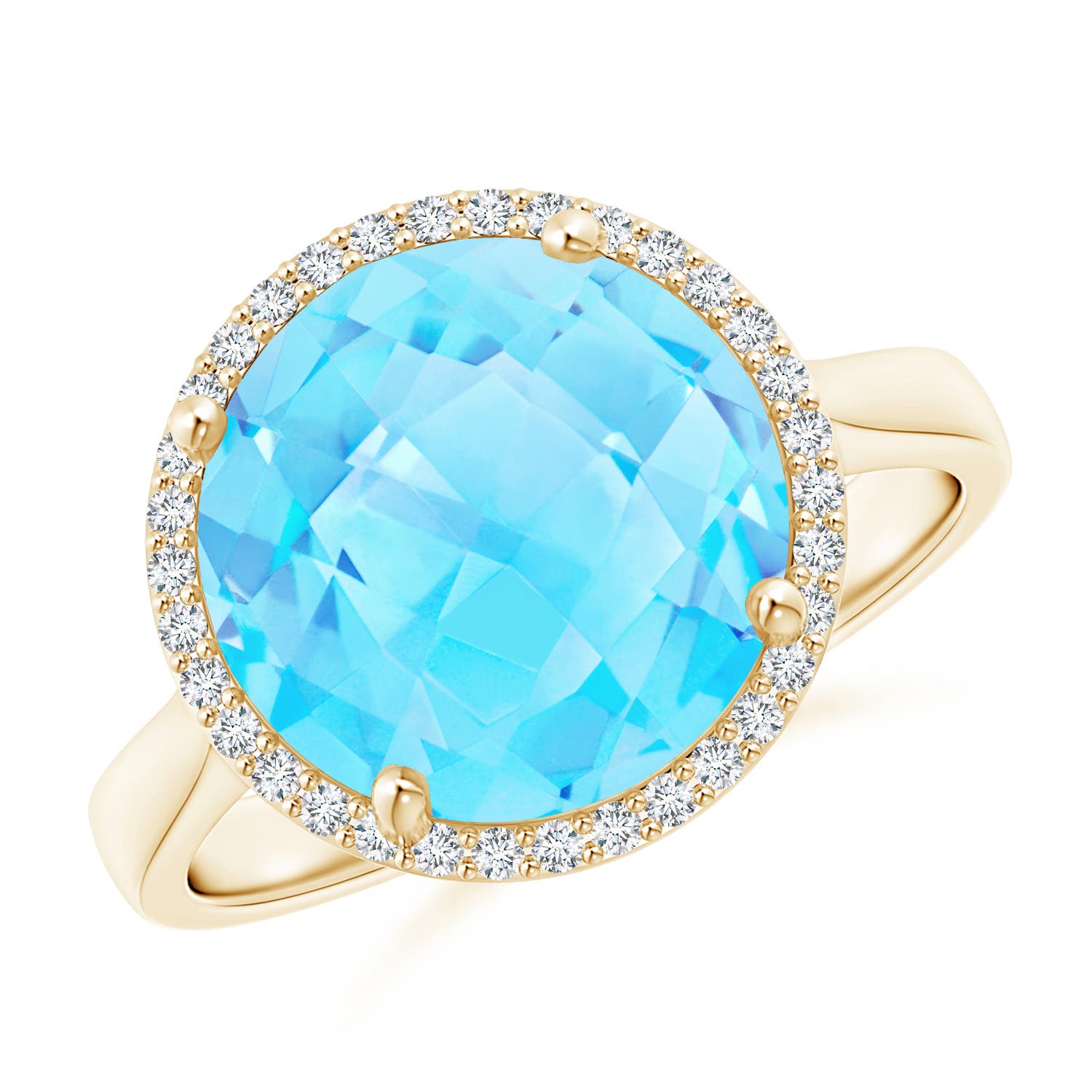 A - Swiss Blue Topaz / 6.47 CT / 14 KT Yellow Gold