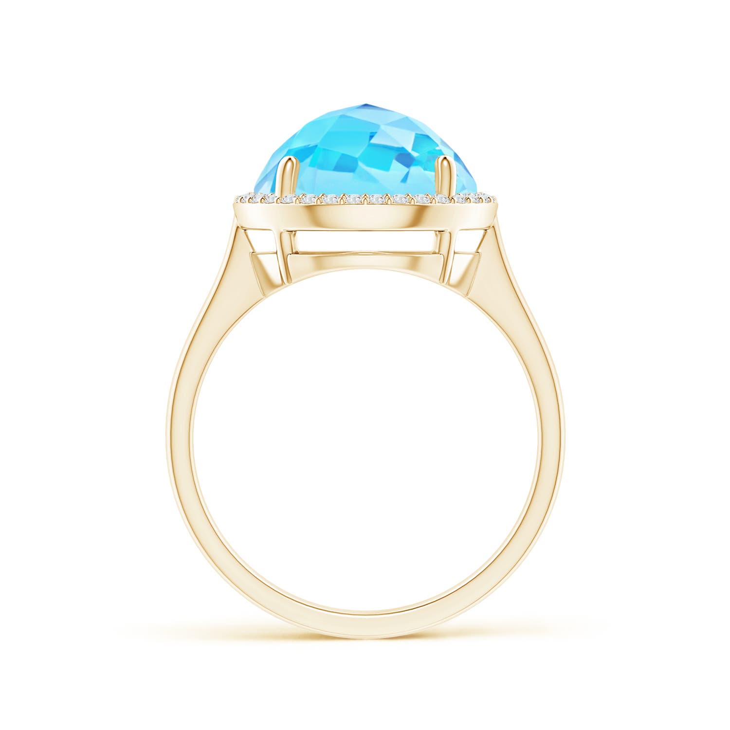 A - Swiss Blue Topaz / 6.47 CT / 14 KT Yellow Gold