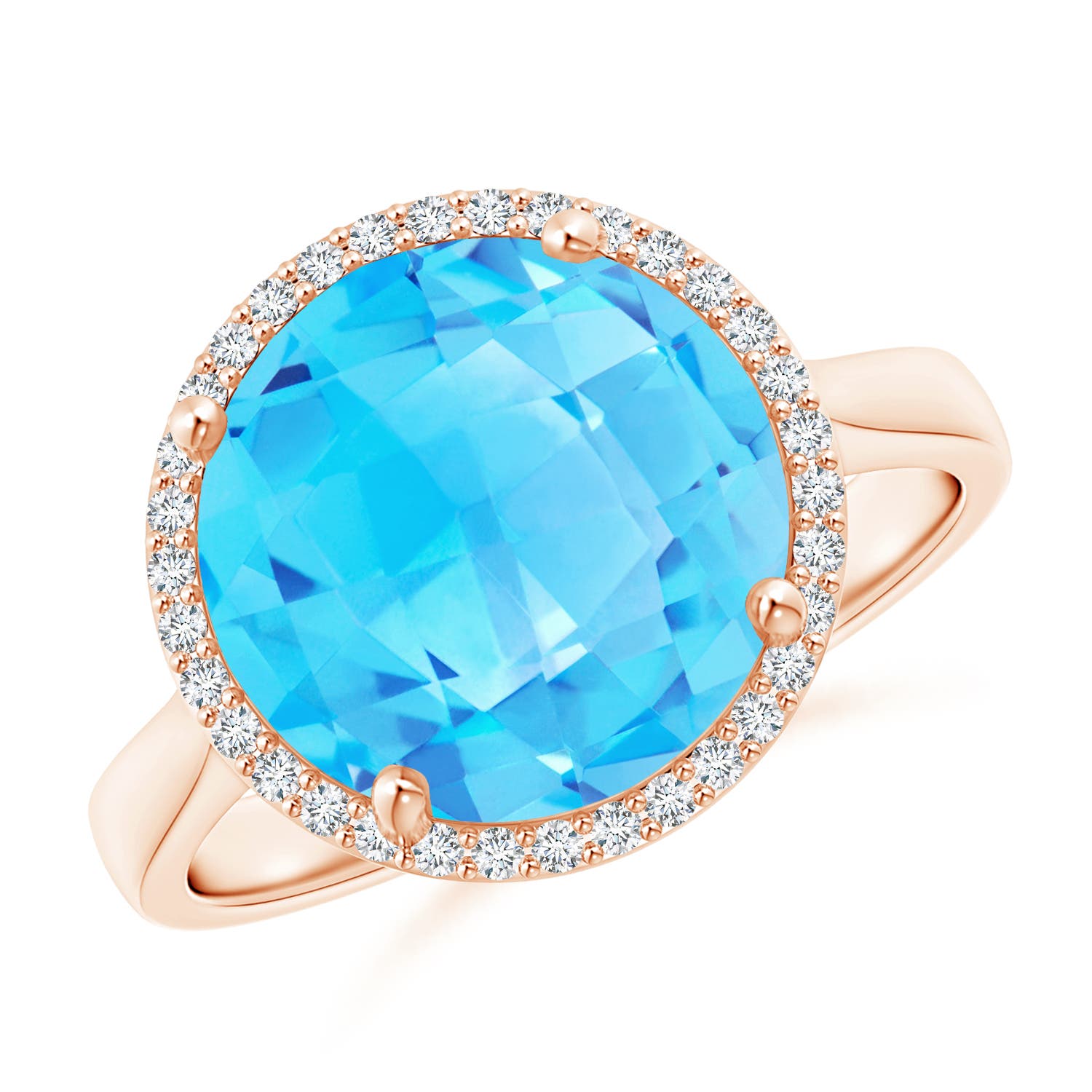 AA - Swiss Blue Topaz / 6.47 CT / 14 KT Rose Gold