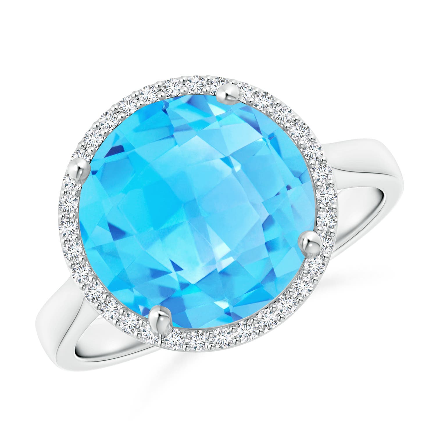 AA - Swiss Blue Topaz / 6.47 CT / 14 KT White Gold