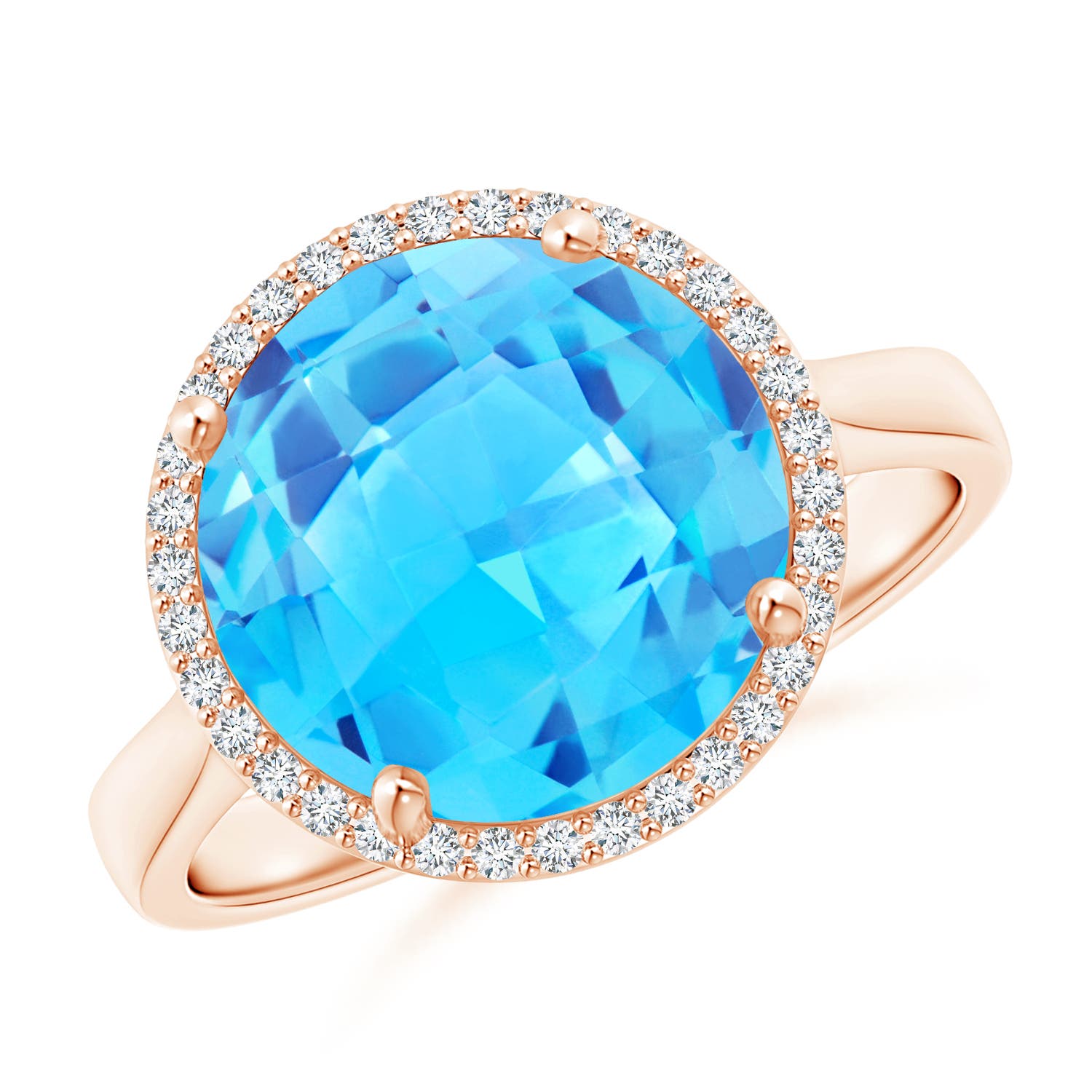 AAA - Swiss Blue Topaz / 6.47 CT / 14 KT Rose Gold