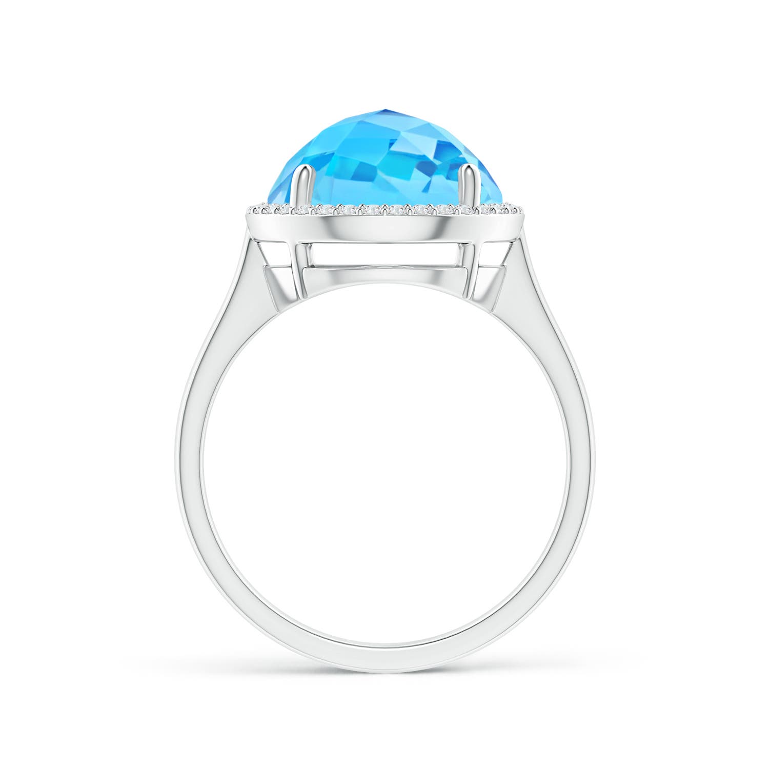 AAA - Swiss Blue Topaz / 6.47 CT / 14 KT White Gold