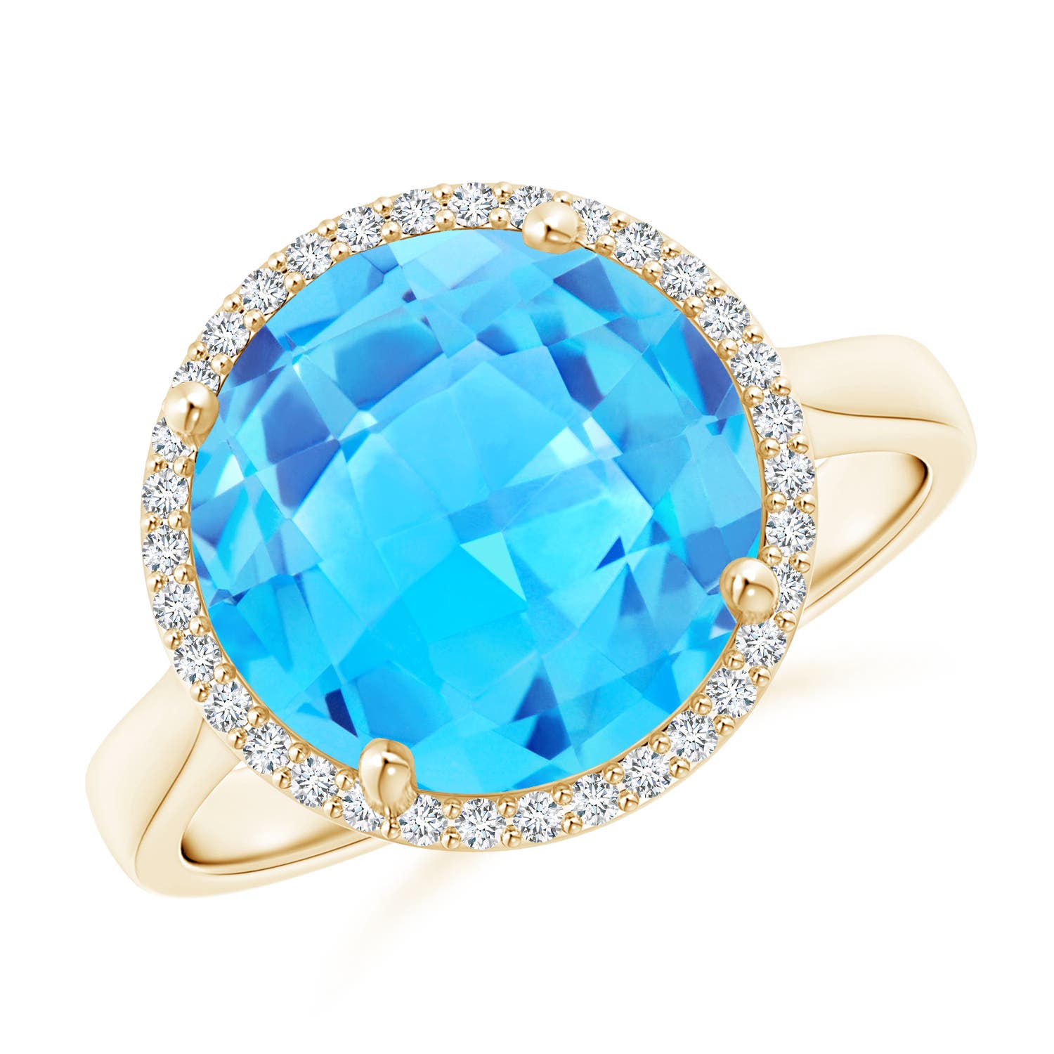 AAA - Swiss Blue Topaz / 6.47 CT / 14 KT Yellow Gold