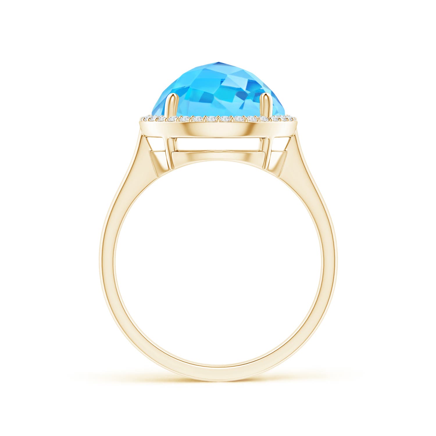 AAA - Swiss Blue Topaz / 6.47 CT / 14 KT Yellow Gold