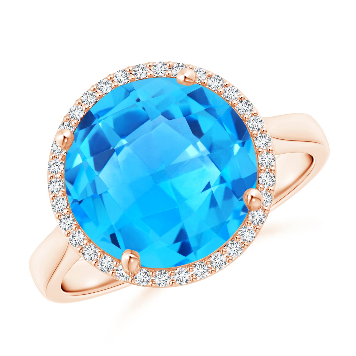 AAAA - Swiss Blue Topaz / 6.47 CT / 14 KT Rose Gold