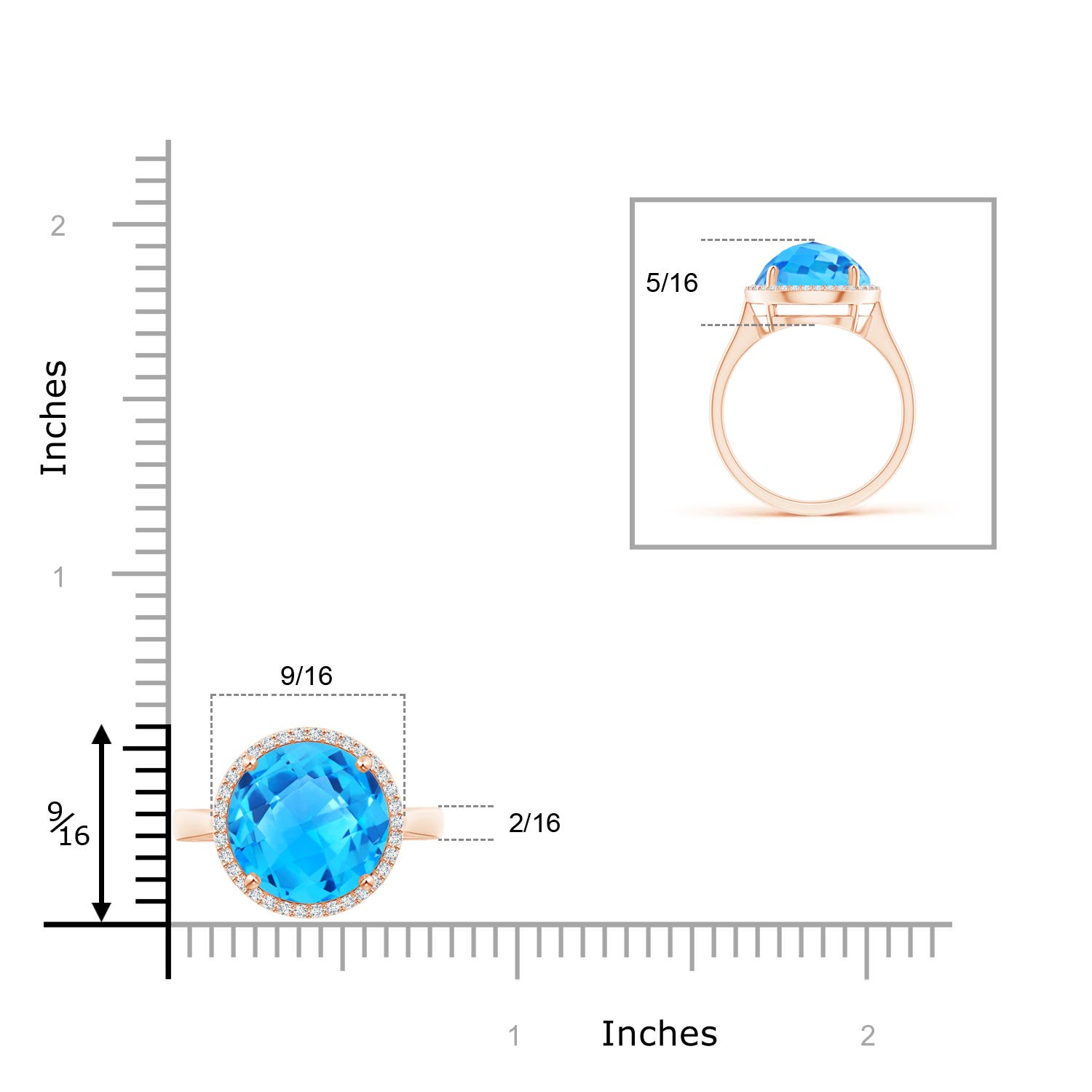 AAAA - Swiss Blue Topaz / 6.47 CT / 14 KT Rose Gold