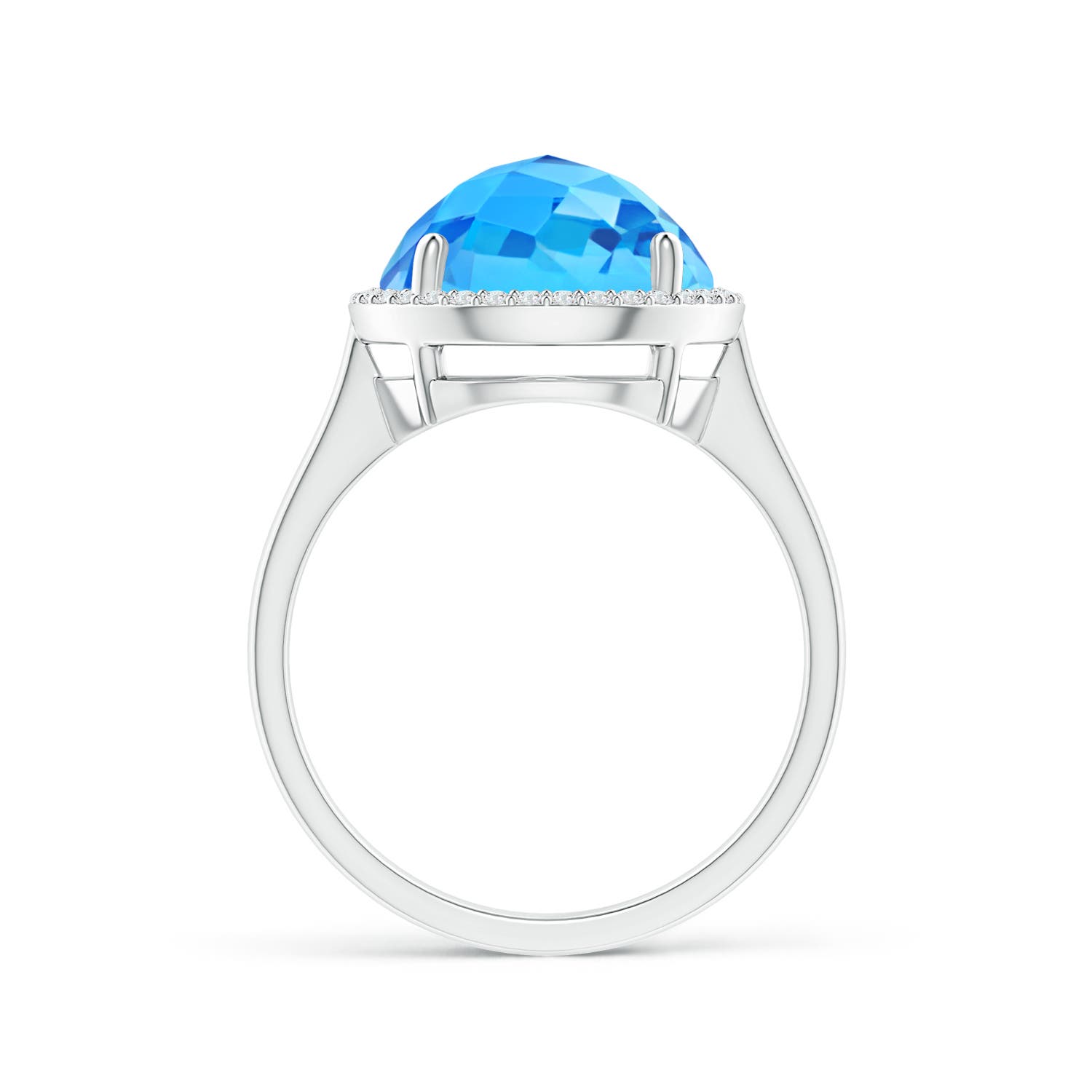 AAAA - Swiss Blue Topaz / 6.47 CT / 14 KT White Gold