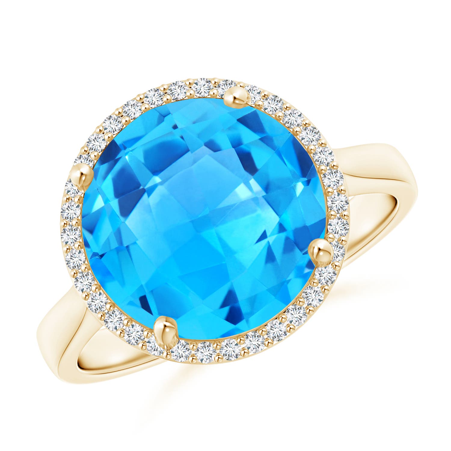 AAAA - Swiss Blue Topaz / 6.47 CT / 14 KT Yellow Gold