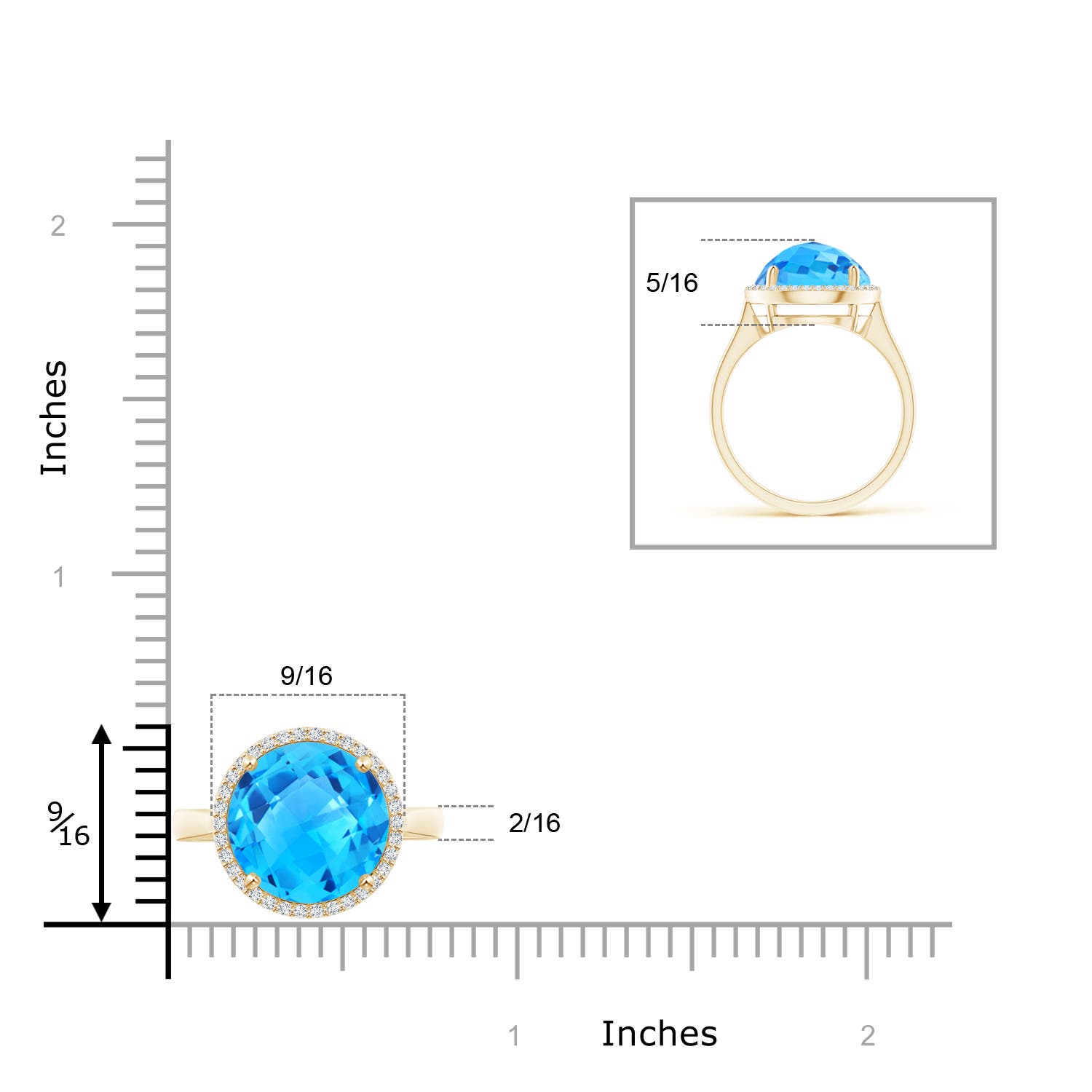 AAAA - Swiss Blue Topaz / 6.47 CT / 14 KT Yellow Gold