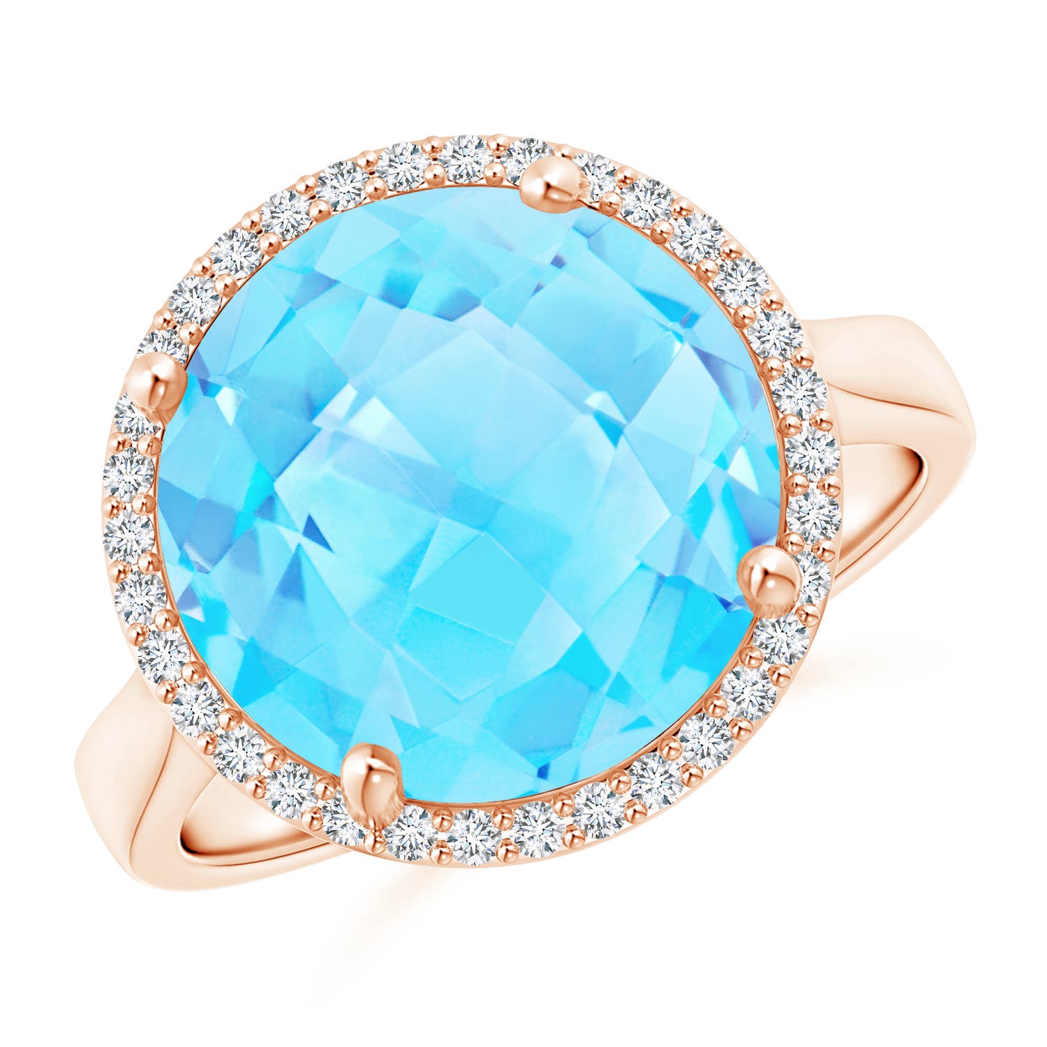 A - Swiss Blue Topaz / 8.5 CT / 14 KT Rose Gold