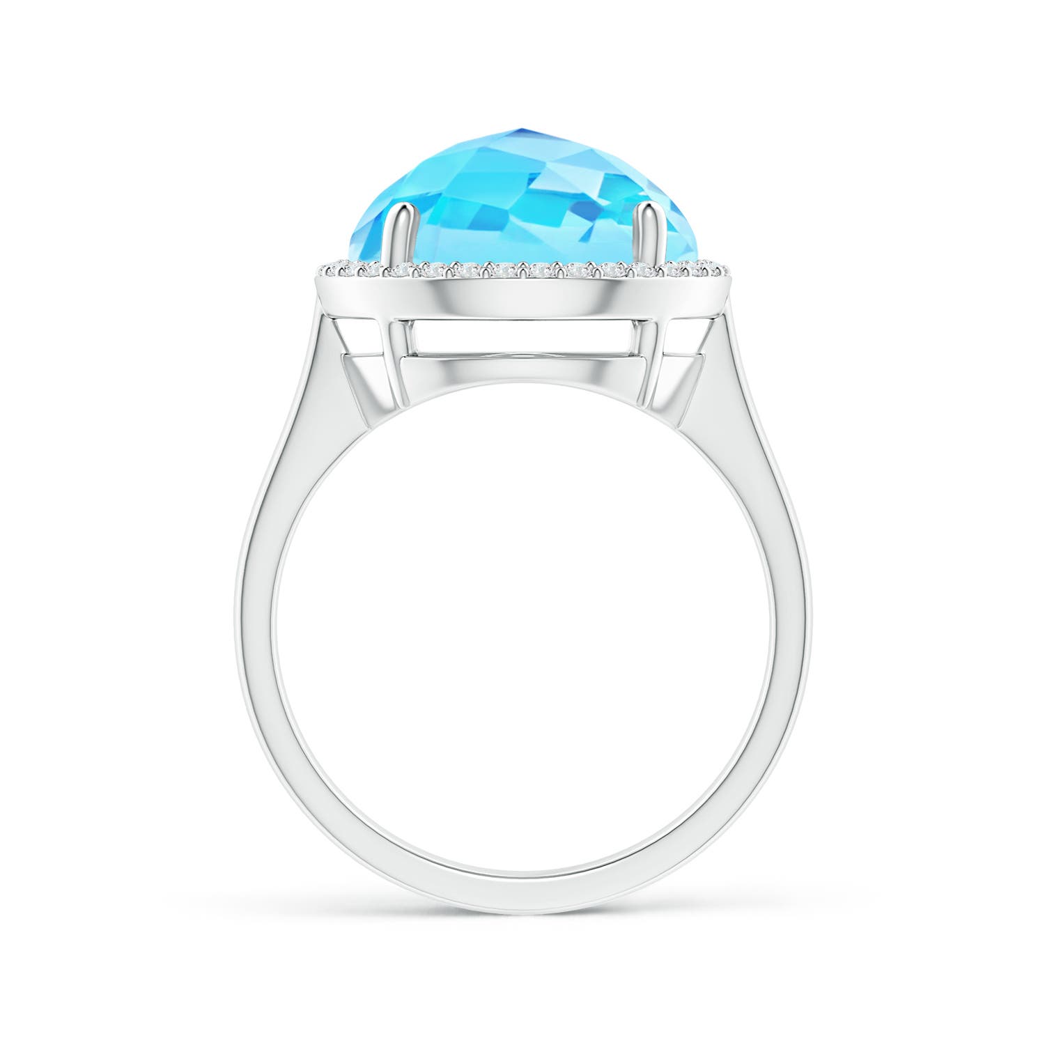 A - Swiss Blue Topaz / 8.5 CT / 14 KT White Gold