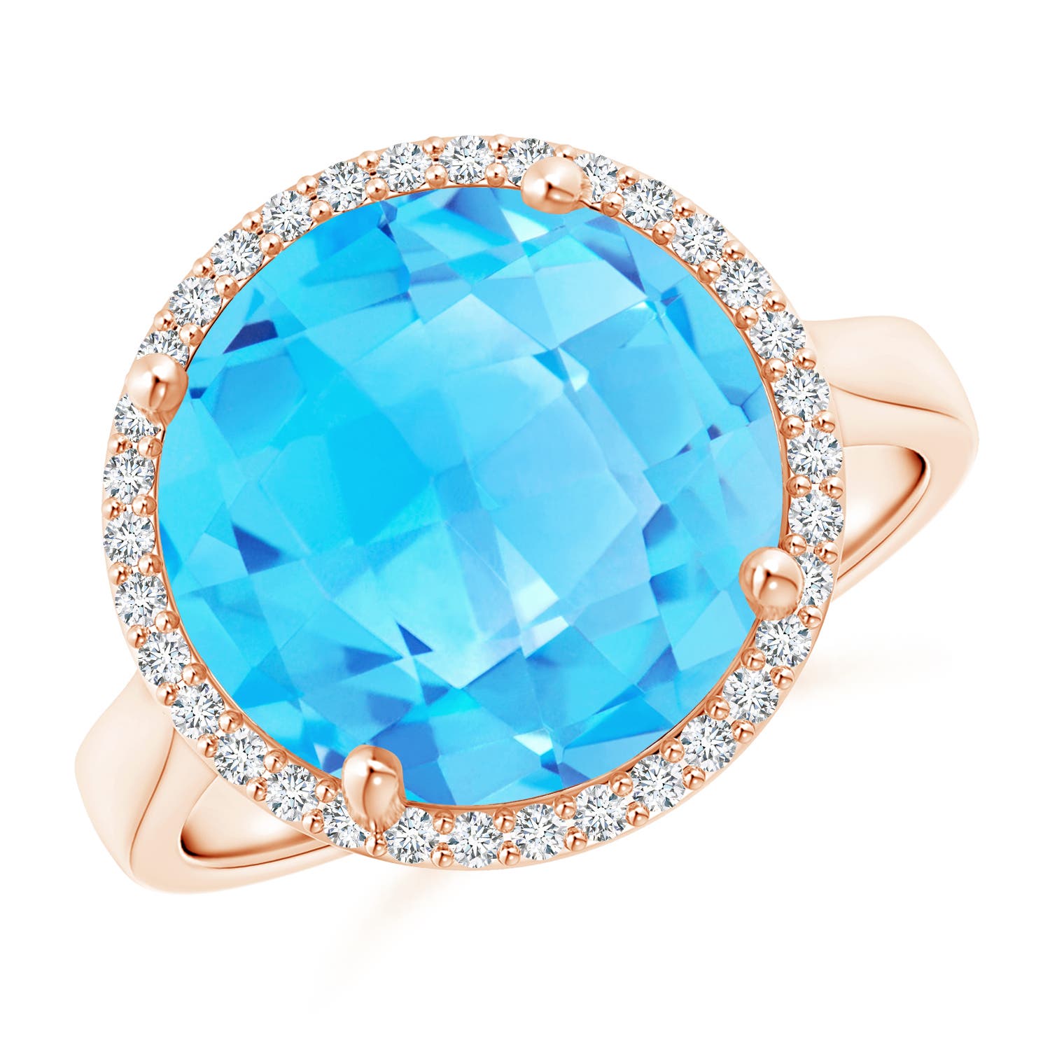 AA - Swiss Blue Topaz / 8.5 CT / 14 KT Rose Gold