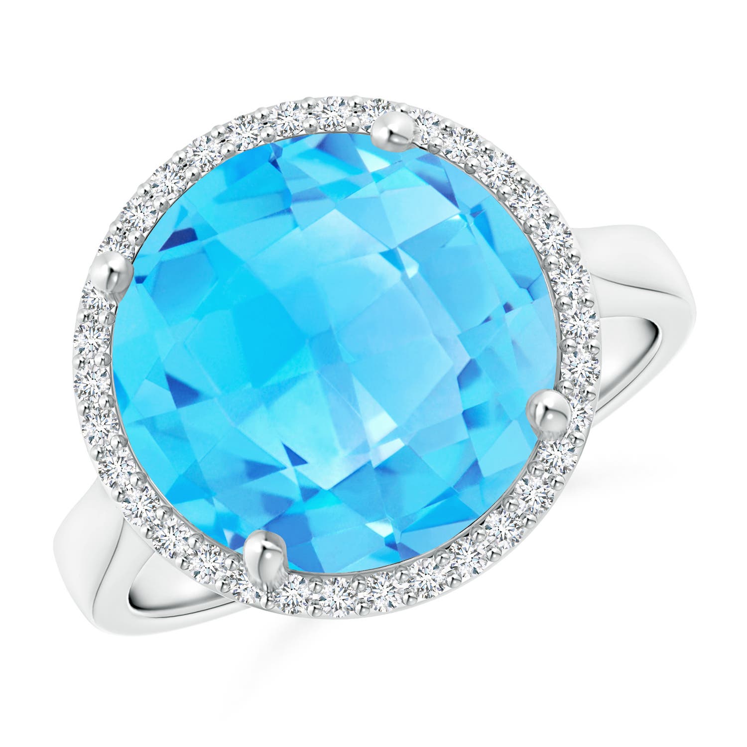 AA - Swiss Blue Topaz / 8.5 CT / 14 KT White Gold