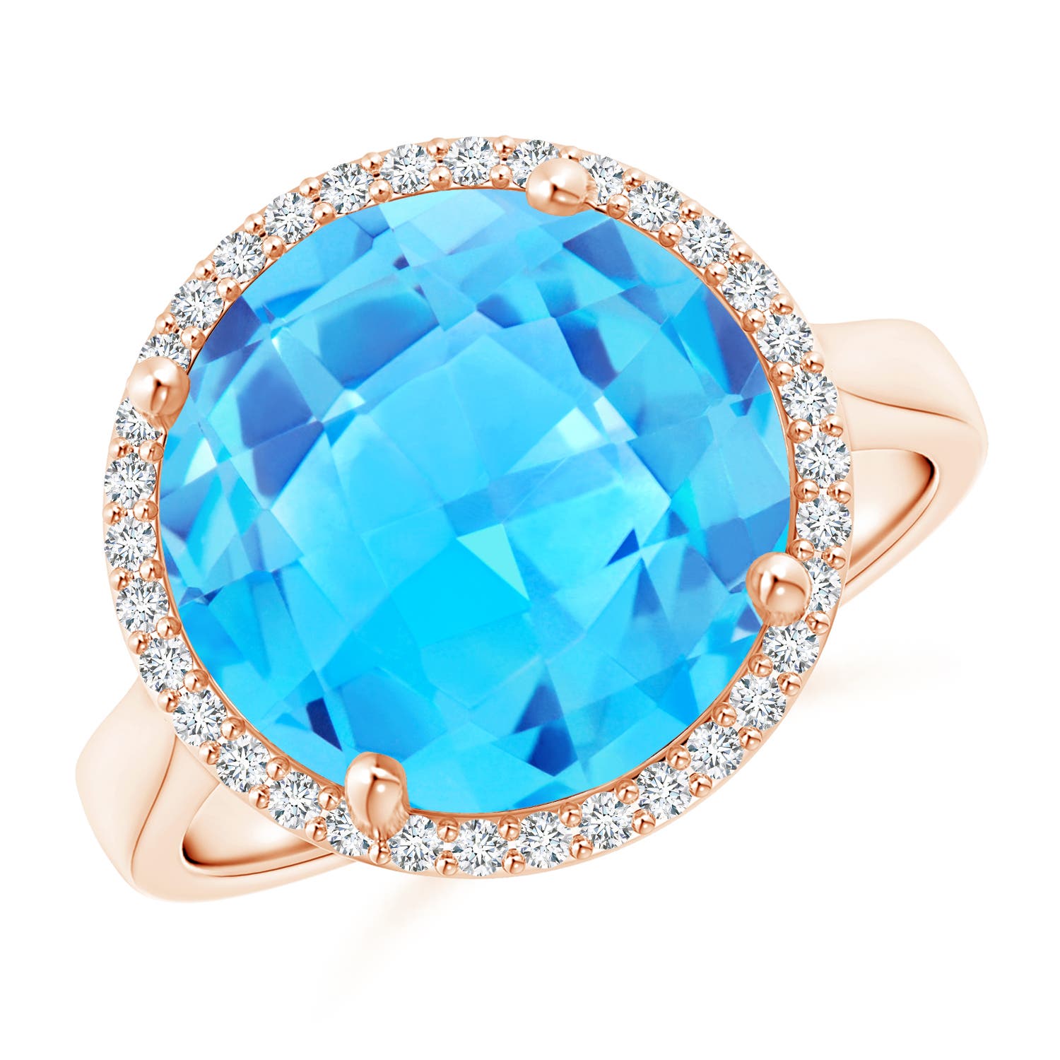 AAA - Swiss Blue Topaz / 8.5 CT / 14 KT Rose Gold