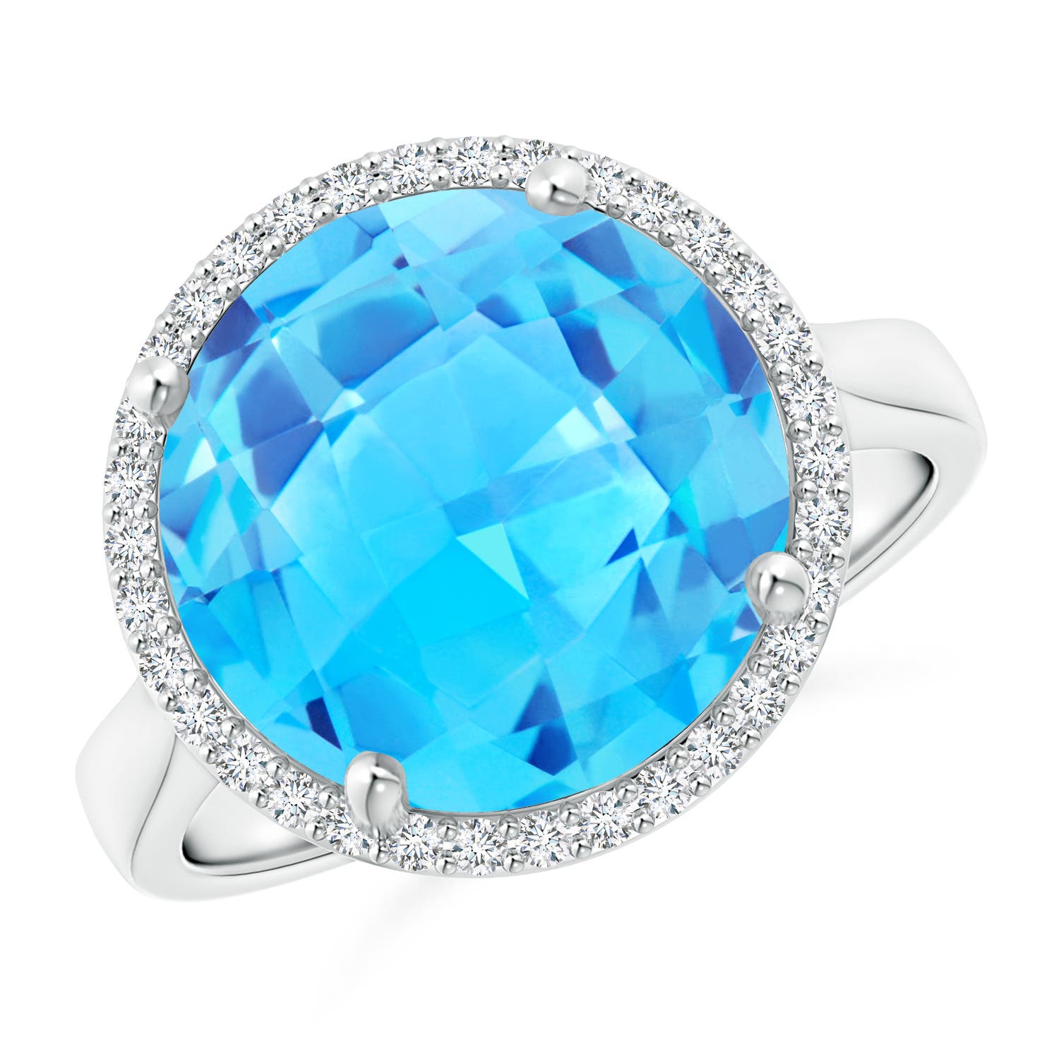 AAA - Swiss Blue Topaz / 8.5 CT / 14 KT White Gold