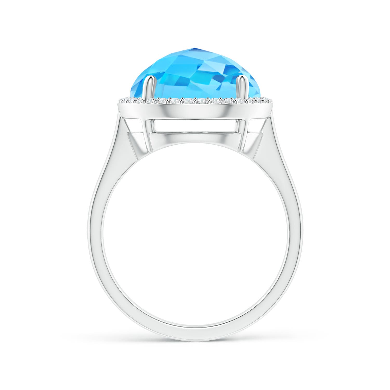 AAA - Swiss Blue Topaz / 8.5 CT / 14 KT White Gold