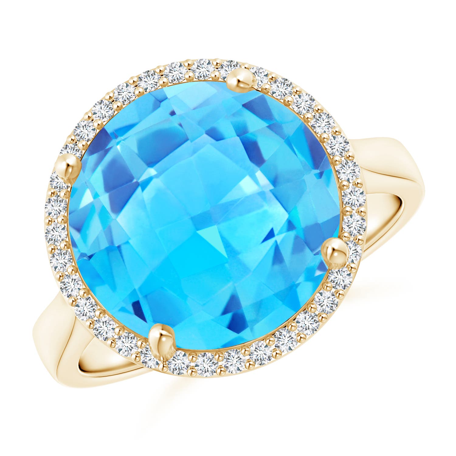 AAA - Swiss Blue Topaz / 8.5 CT / 14 KT Yellow Gold