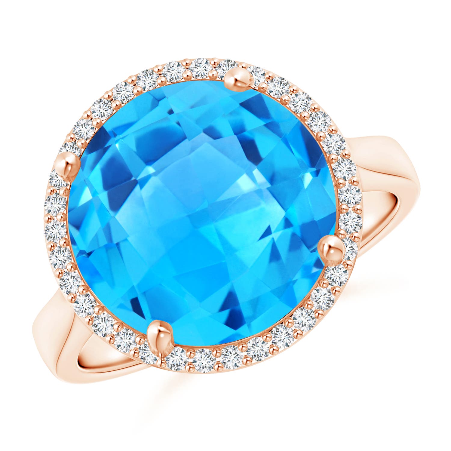 AAAA - Swiss Blue Topaz / 8.5 CT / 14 KT Rose Gold