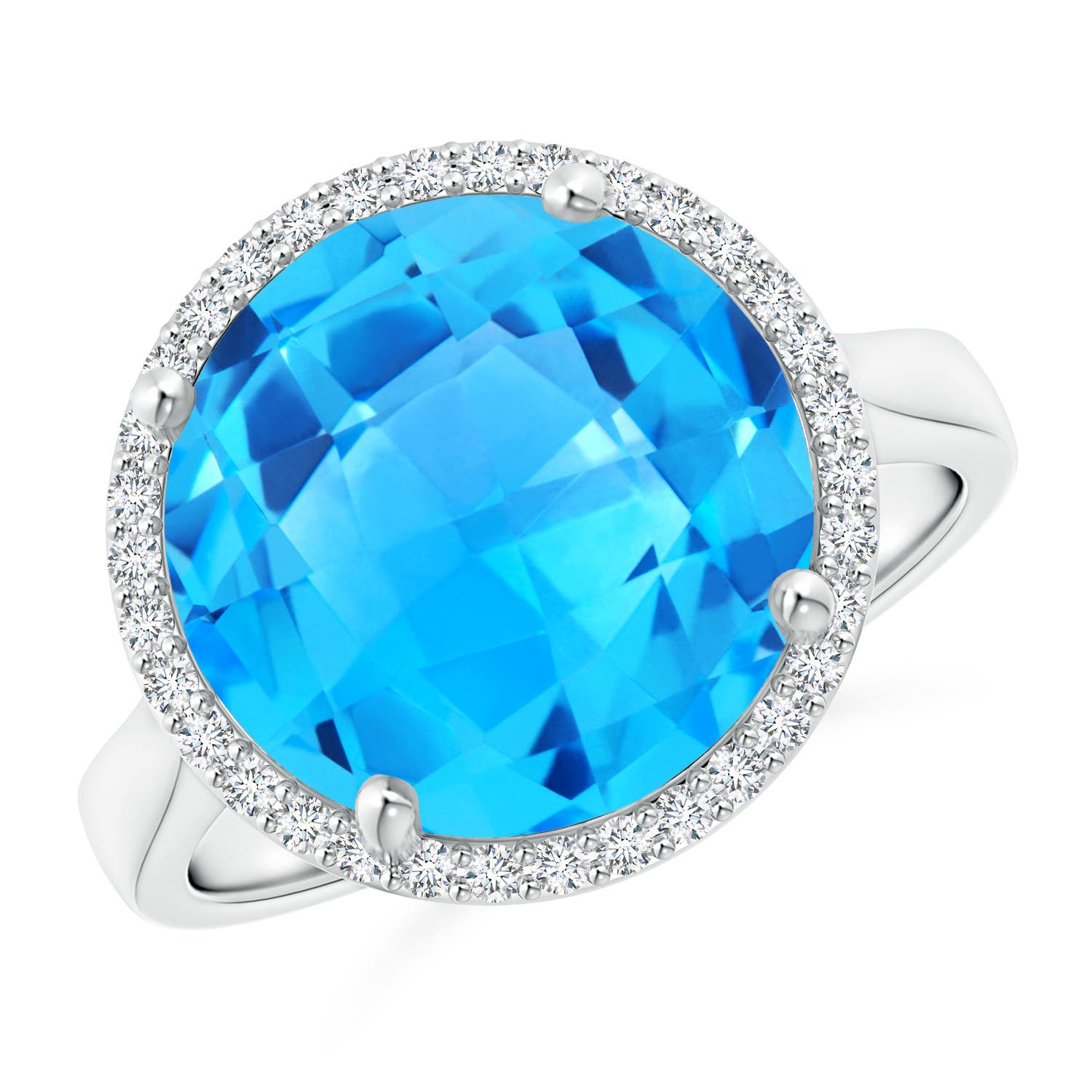 AAAA - Swiss Blue Topaz / 8.5 CT / 14 KT White Gold