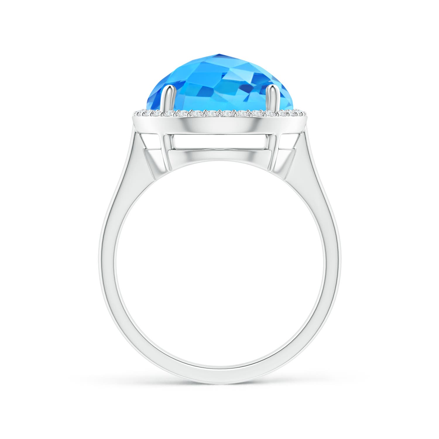 AAAA - Swiss Blue Topaz / 8.5 CT / 14 KT White Gold