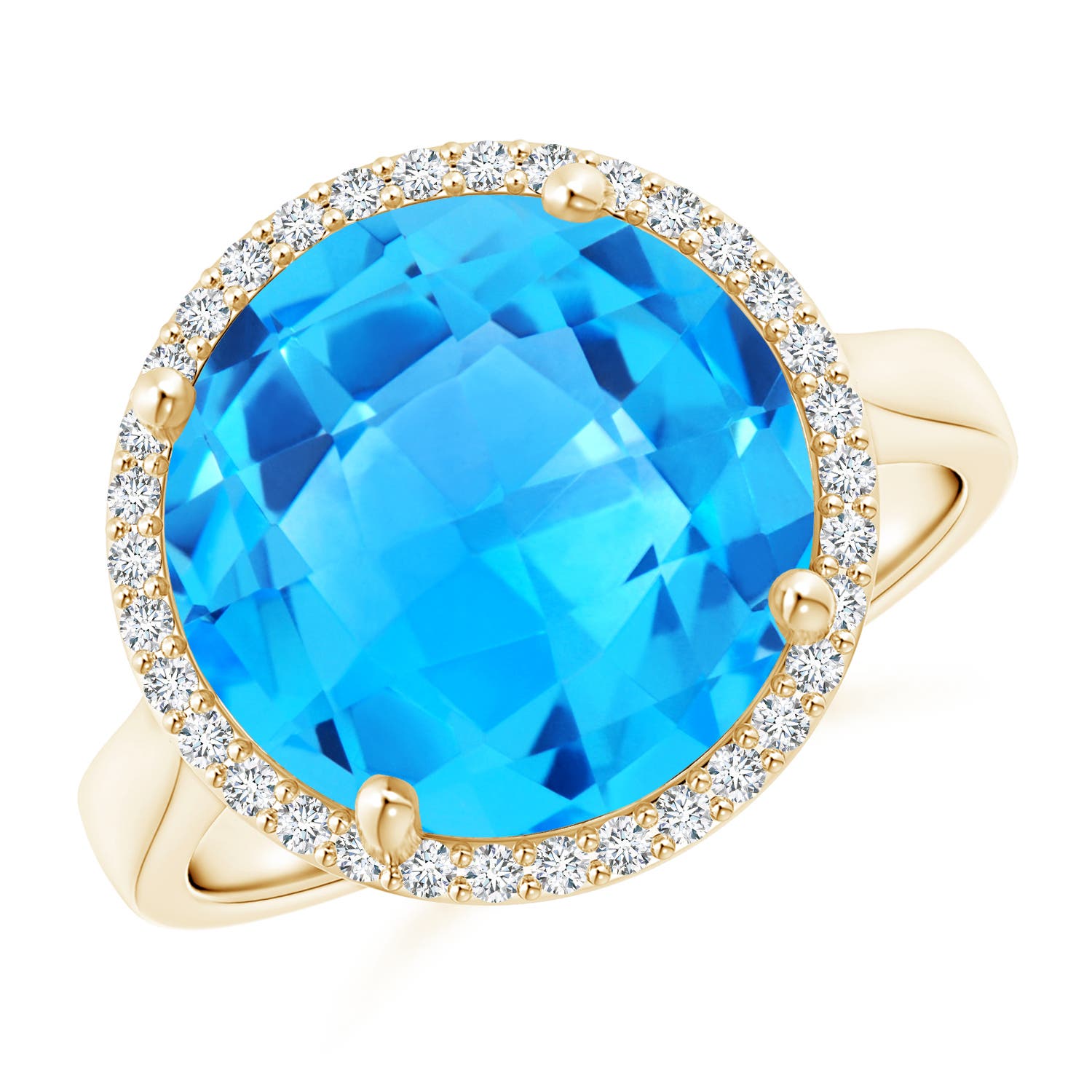 AAAA - Swiss Blue Topaz / 8.5 CT / 14 KT Yellow Gold