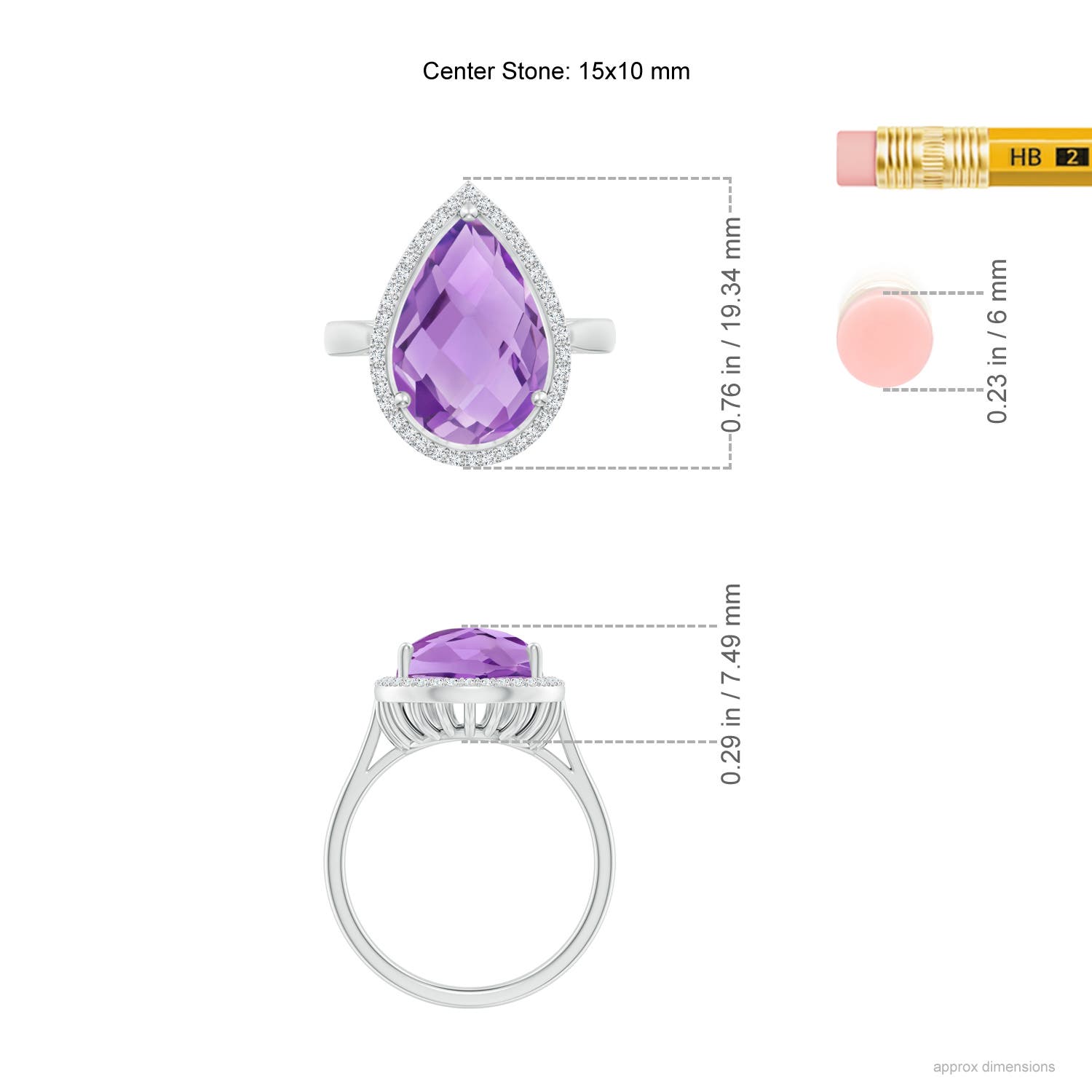 A - Amethyst / 5.1 CT / 14 KT White Gold