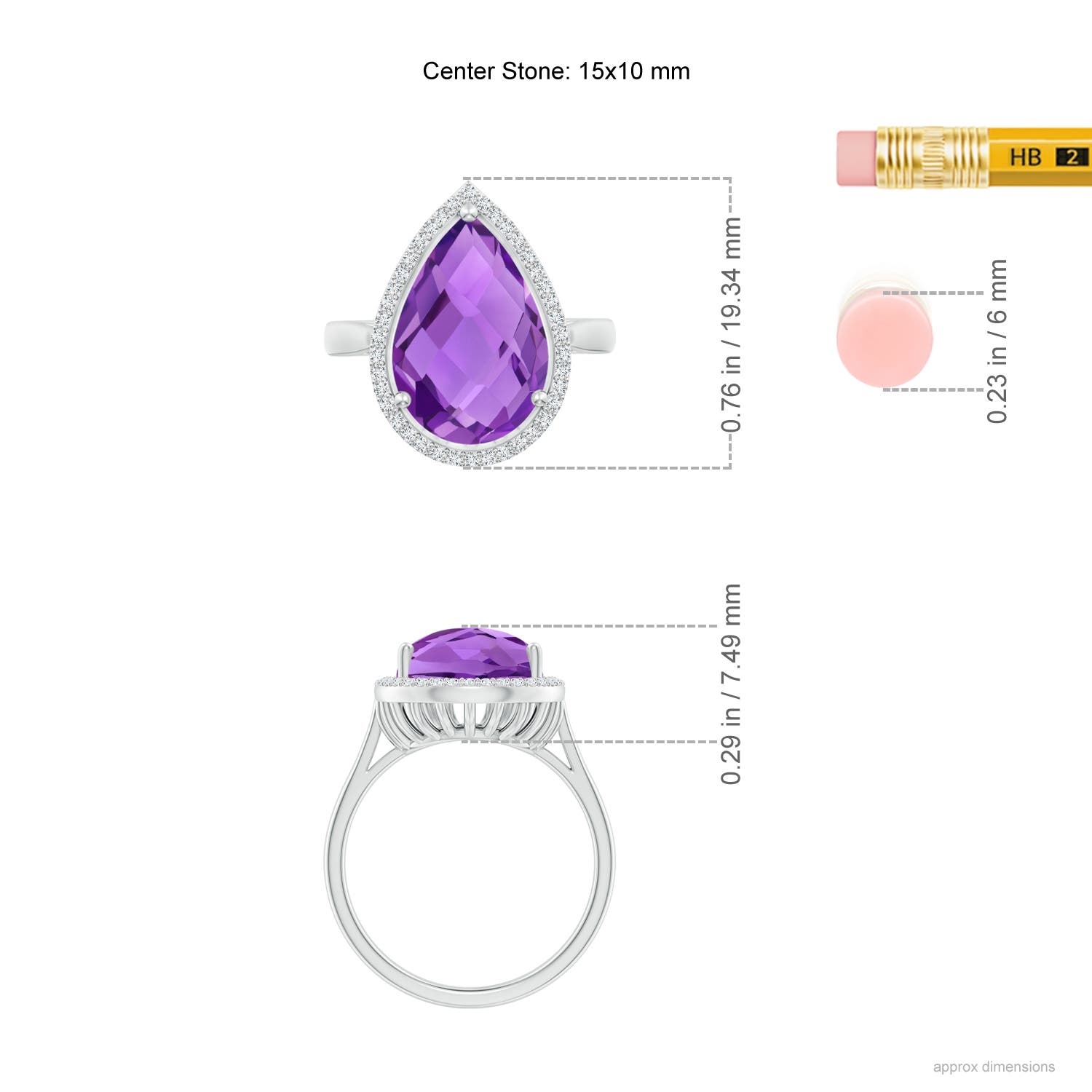 AAA - Amethyst / 5.1 CT / 14 KT White Gold